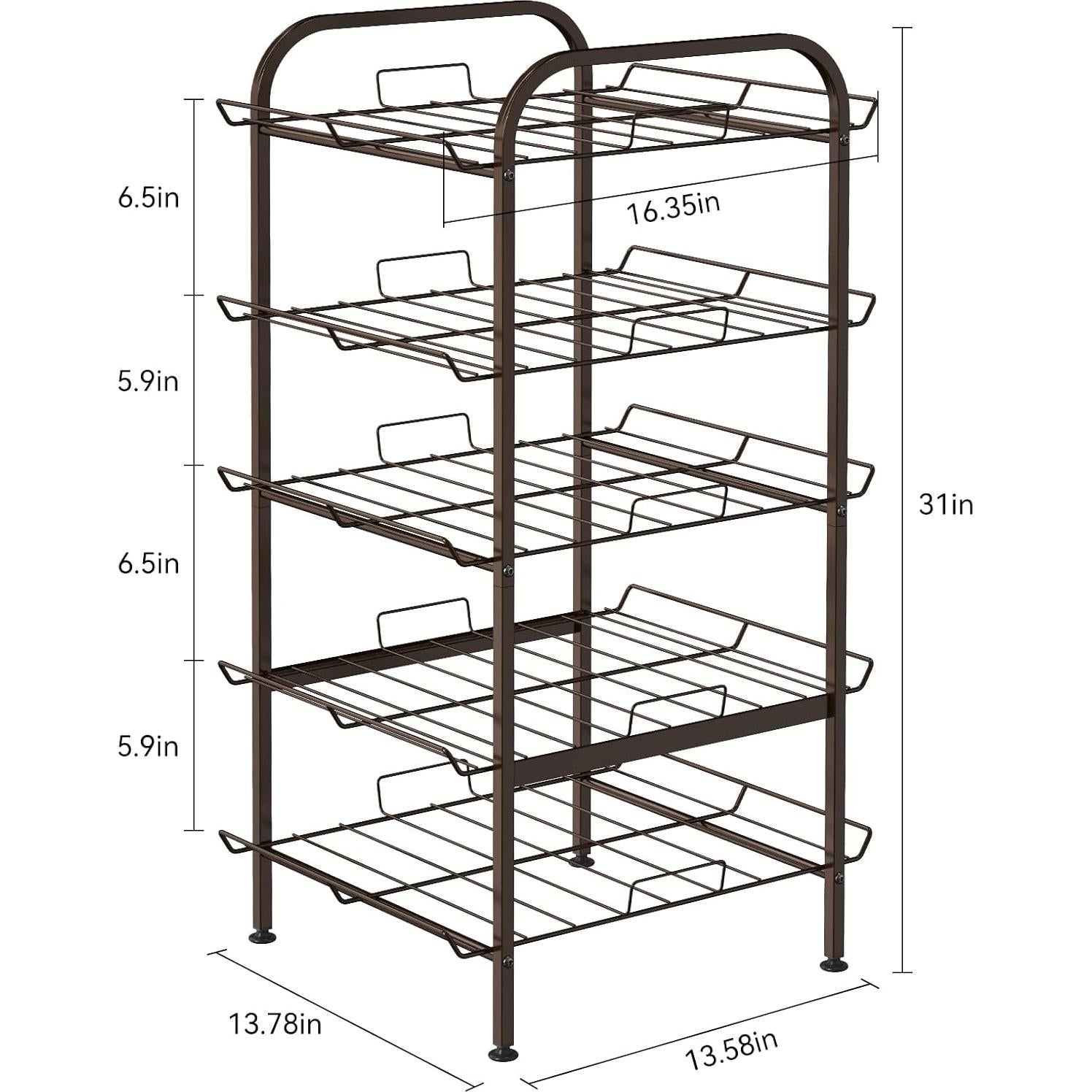 Organizador Vertical de Botellas smusei 5 Niveles Bronce