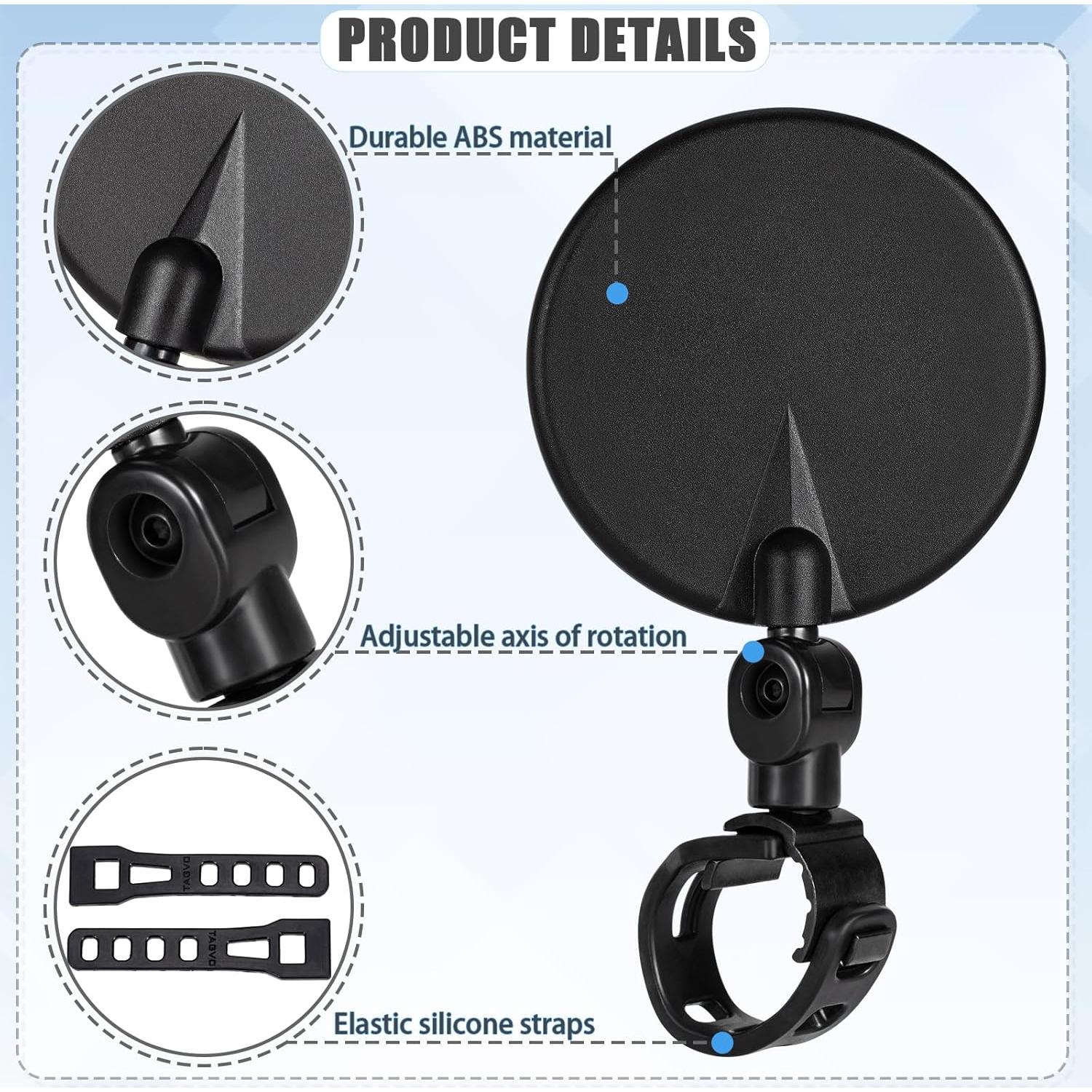 Espejos Convexos para Bicicleta TAGVO - 2 Pack Ajustables