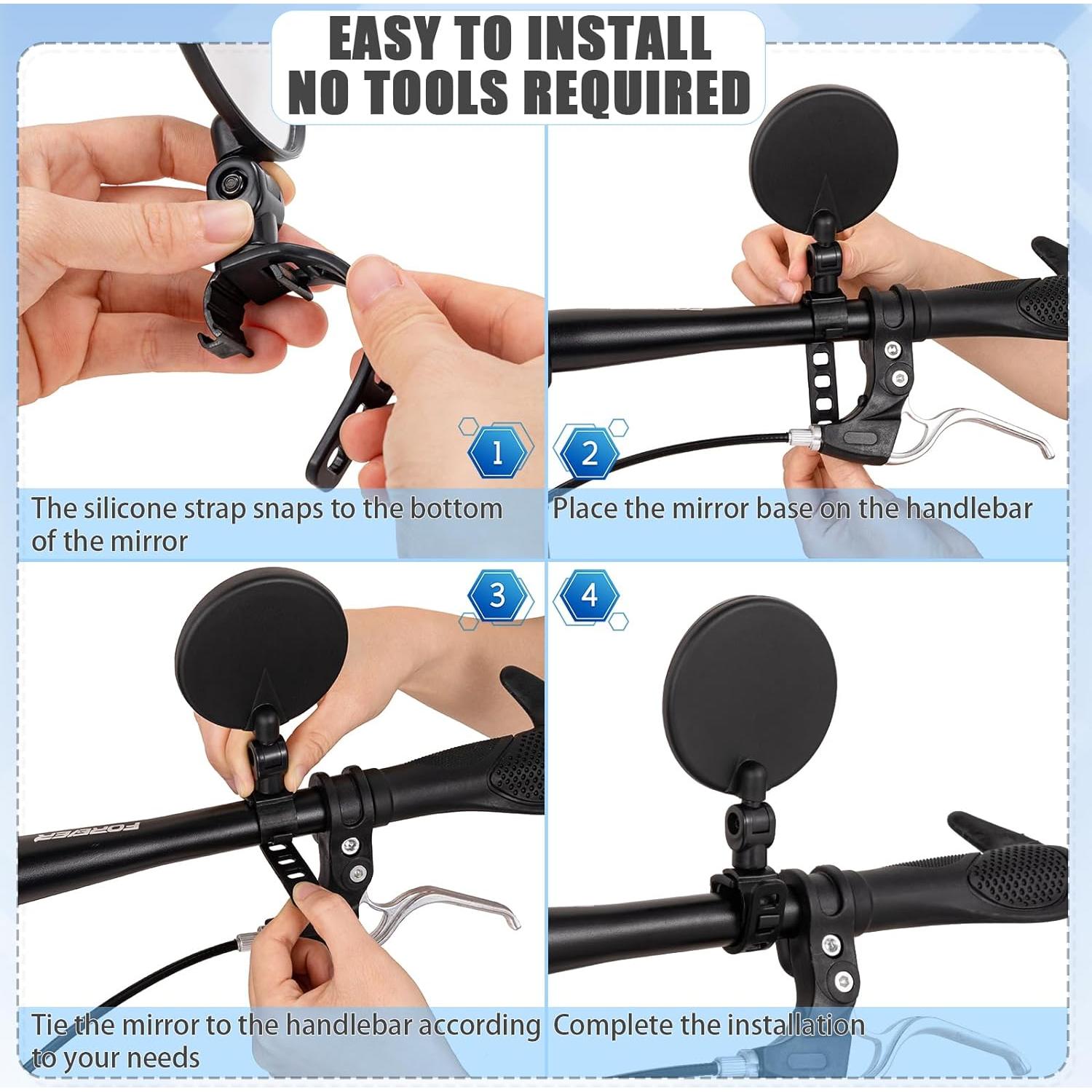 Espejos Convexos para Bicicleta TAGVO - 2 Pack Ajustables