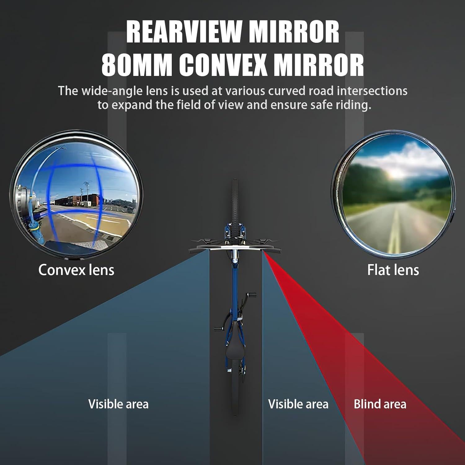 Espejos Convexos para Bicicleta TAGVO - 2 Pack Ajustables