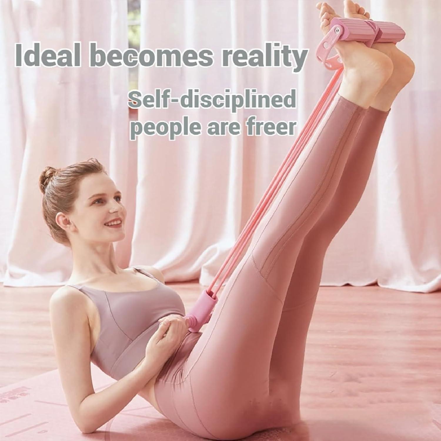 Banda de Resistencia con Pedal Genérica Rosa 6 Tubos Fitness