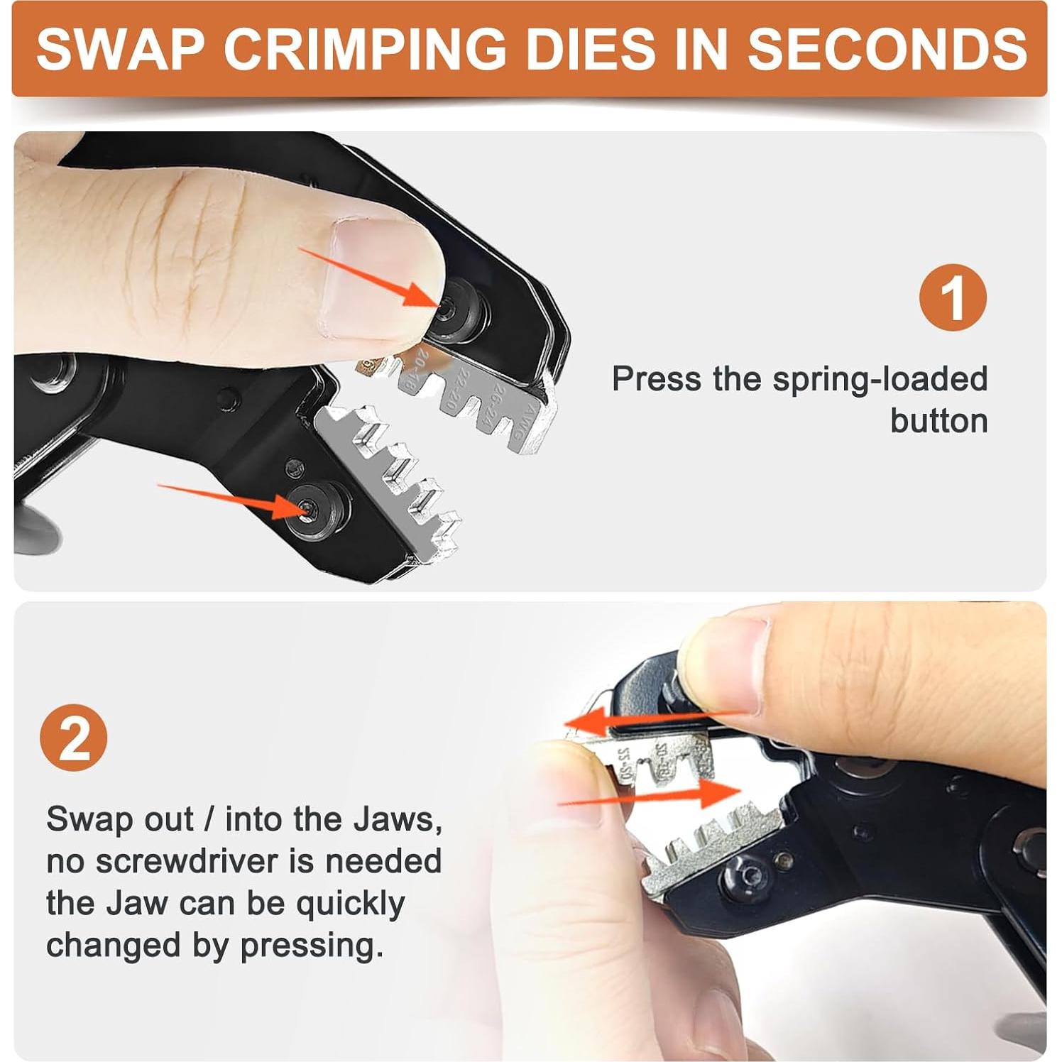 Juego de herramienta de crimpado y pelado de cables YUMKIYI 7 en 1