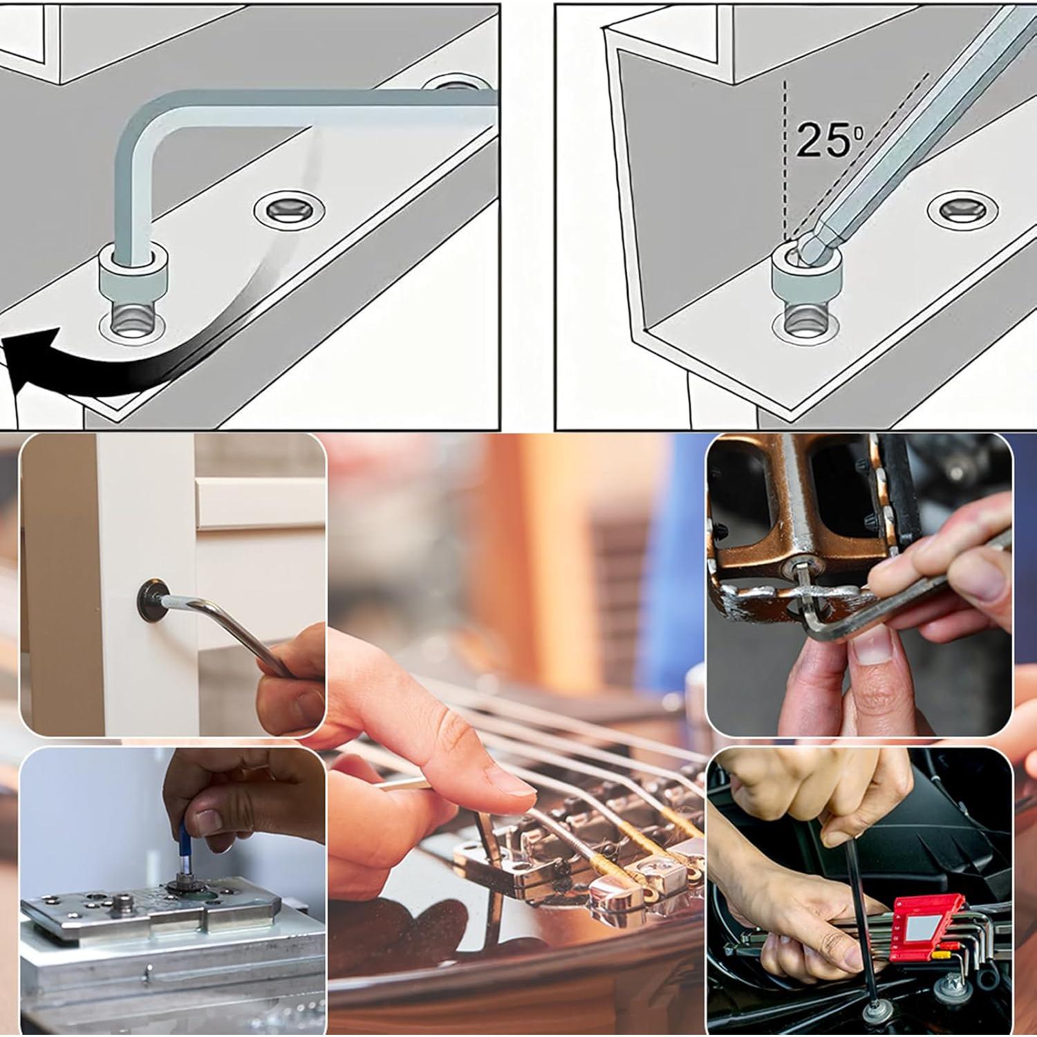 Juego de Llaves Hexagonales 0.7mm TOP-VIGOR 5 Pcs CR-V