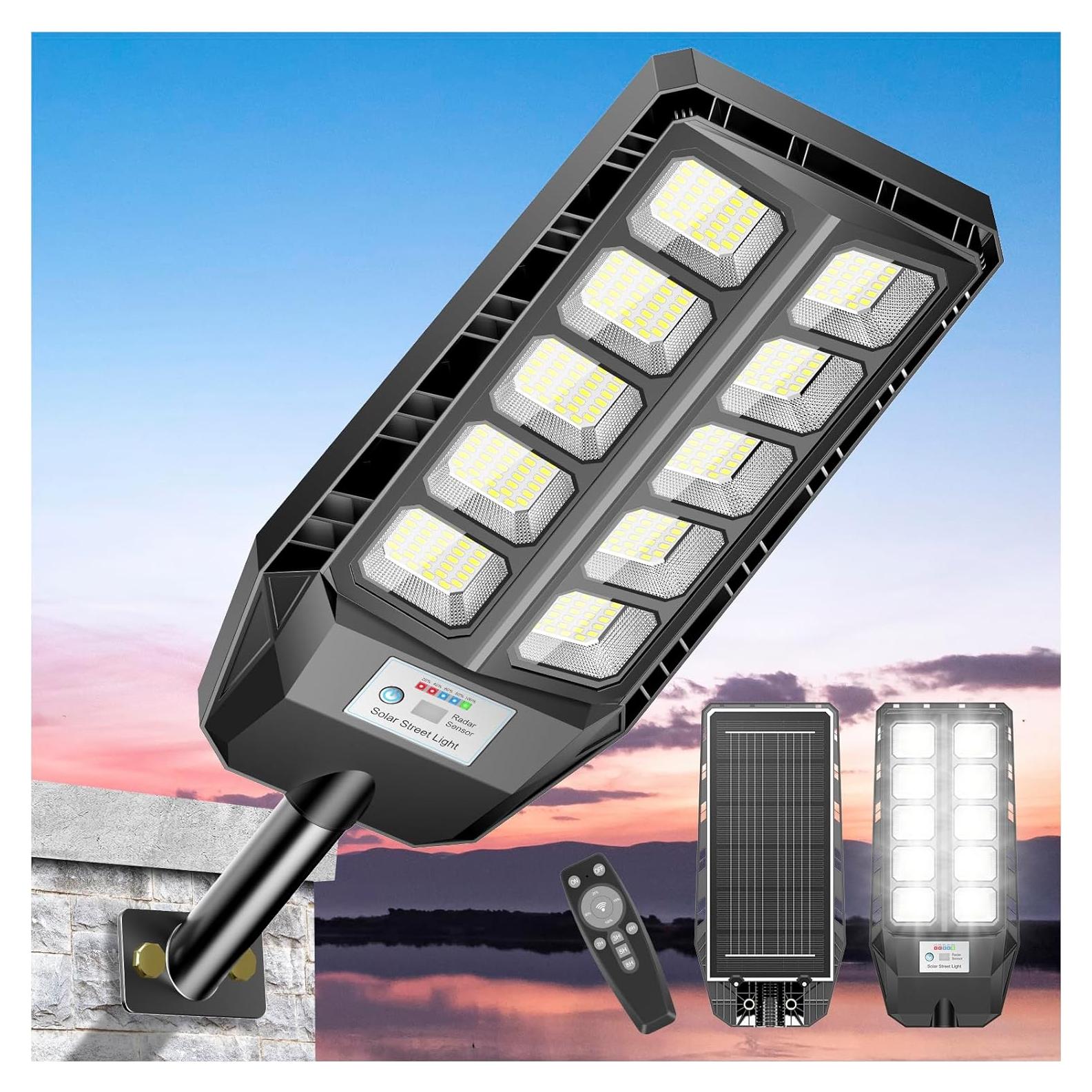 CEDIO Luz Solar Exterior 6500W IP66 con Sensor de Movimiento