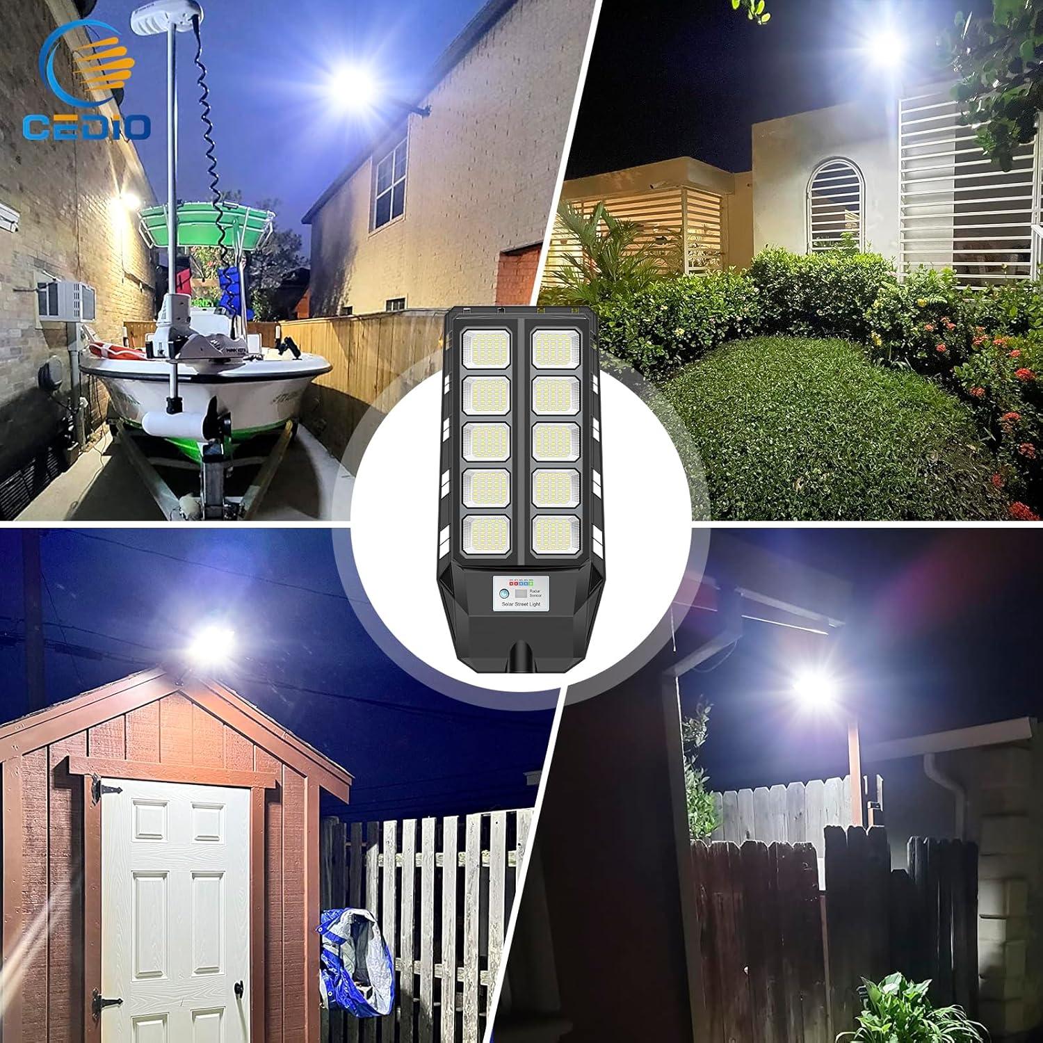 CEDIO Luz Solar Exterior 6500W IP66 con Sensor de Movimiento