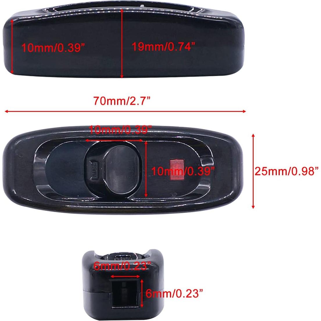 Interruptor de Cable Inline Weideer 3 Pcs 10A 250V LED Rojo