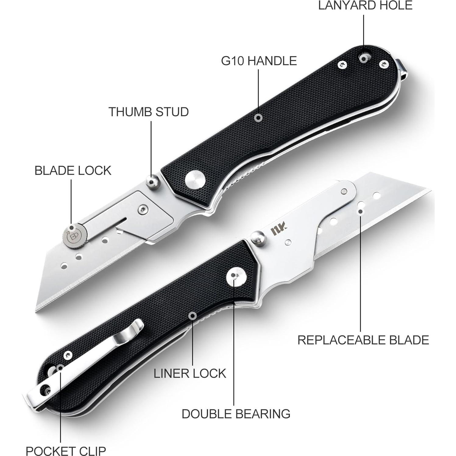 Cuchillo Utilitario Plegable NUKNIVES Kumpanter U23 G10 Negro