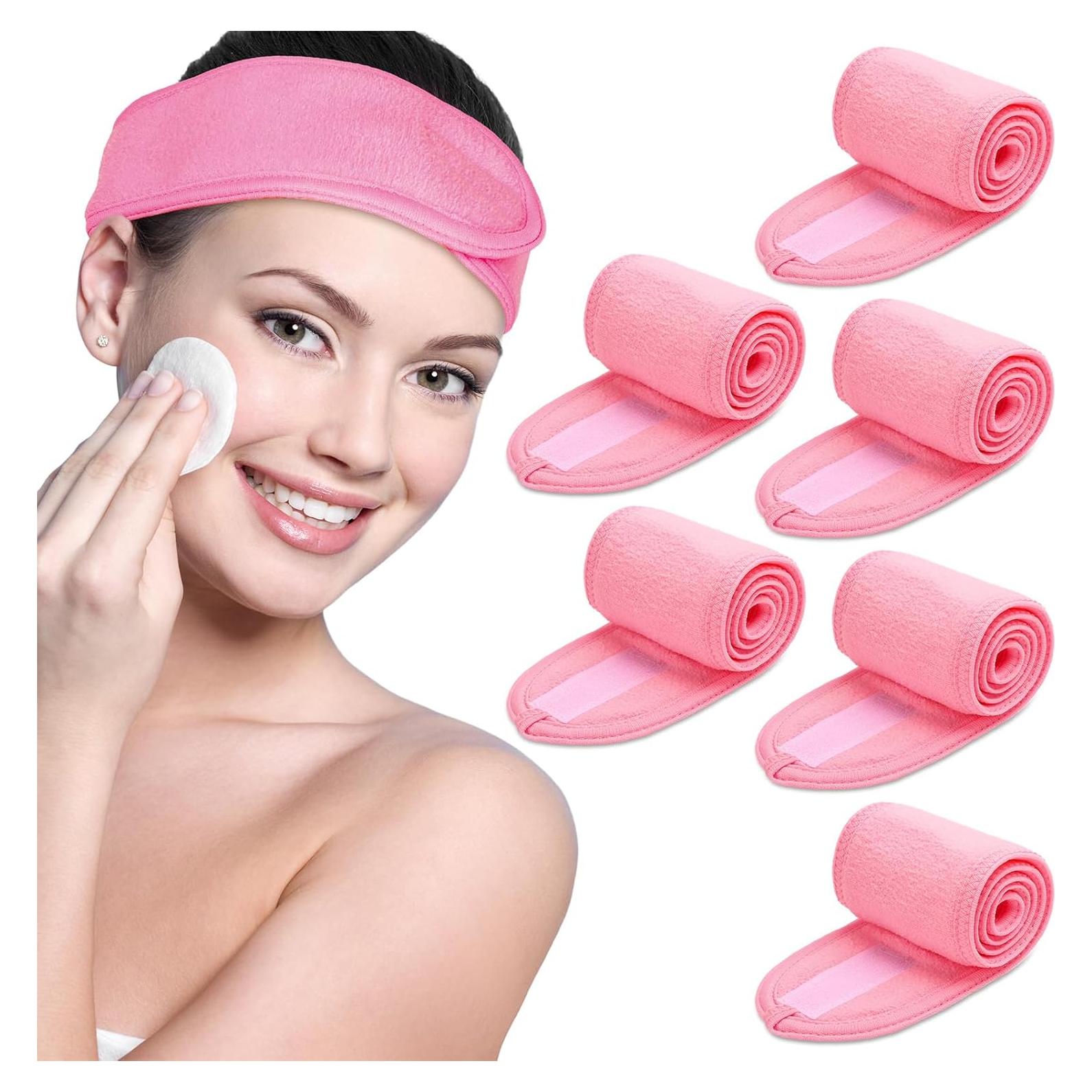 Diadema de Spa Sublaga - 6 Piezas Rosa, Lavable y Ajustable