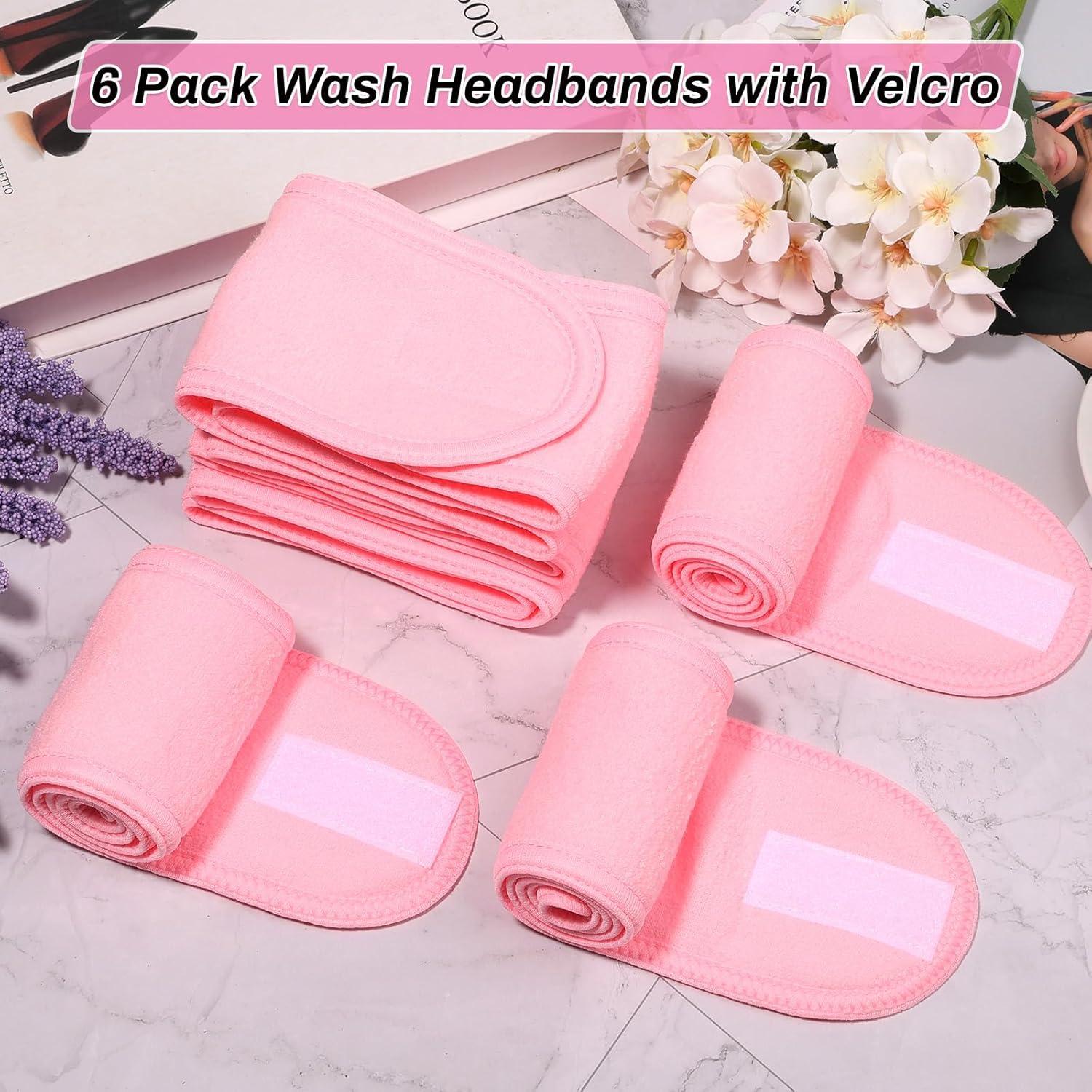 Diadema de Spa Sublaga - 6 Piezas Rosa, Lavable y Ajustable