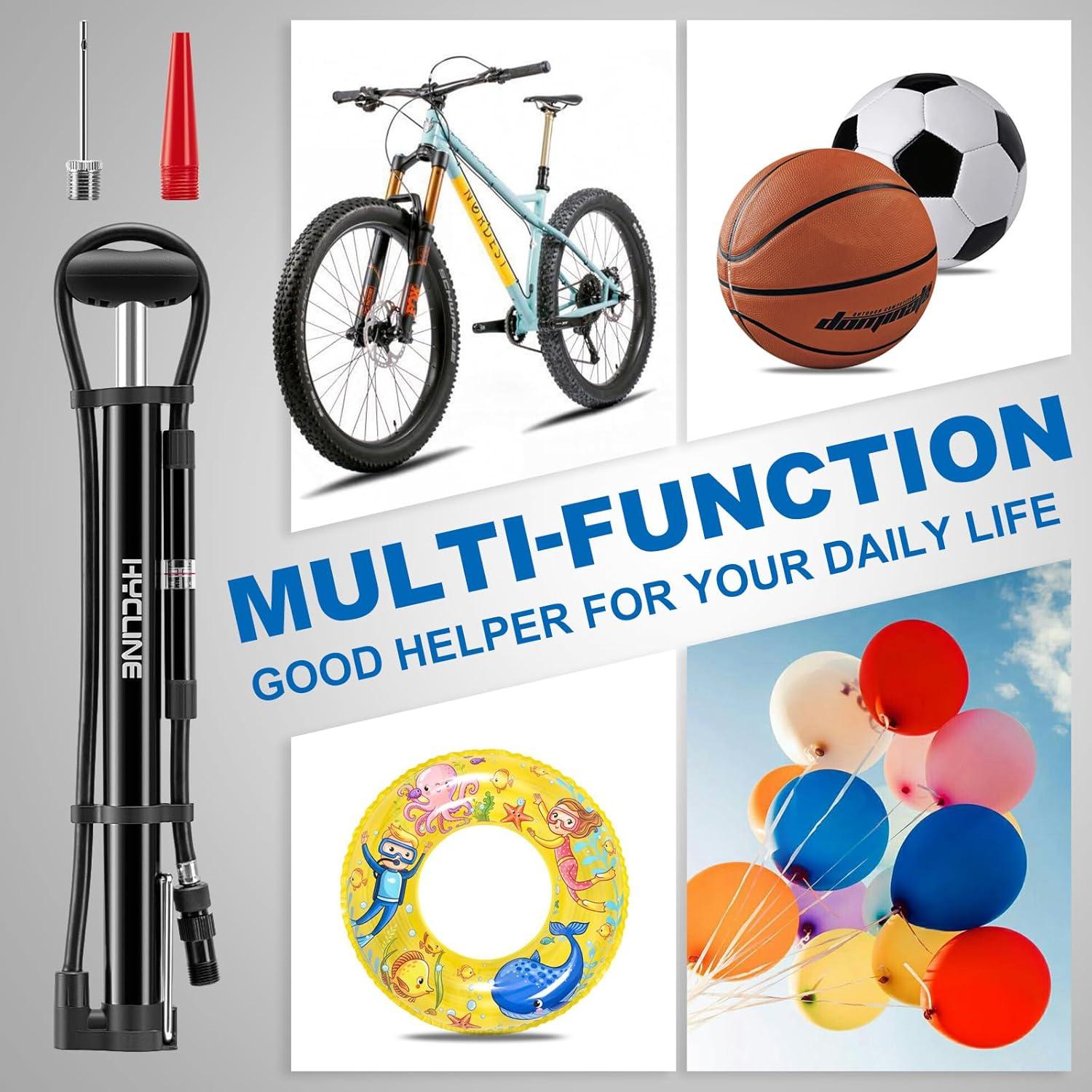 Bomba de Bicicleta Mini Hycline con Manómetro 140 PSI - Negra