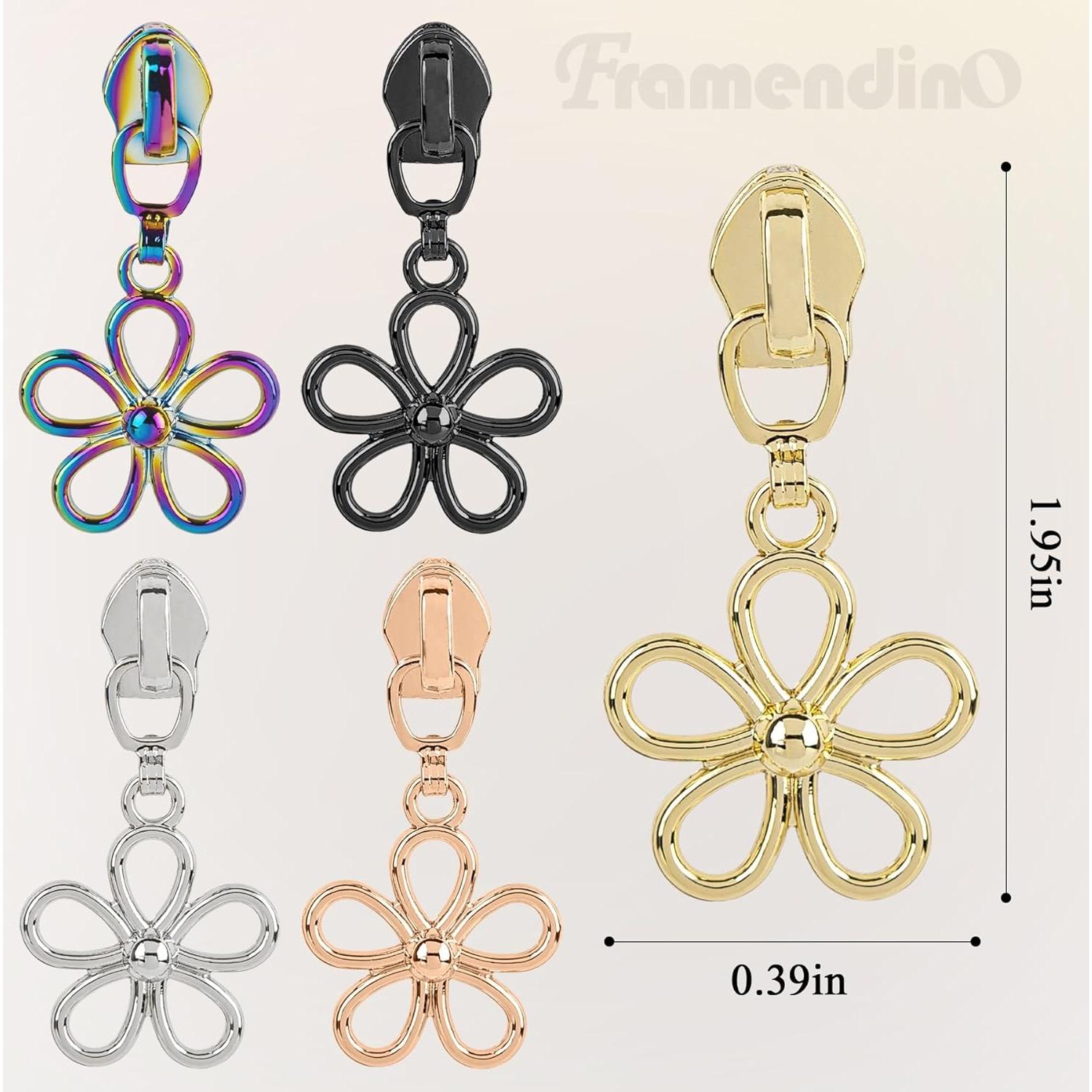 Tiradores de Cremallera #5 Framendino 10 Piezas Metal Colorido