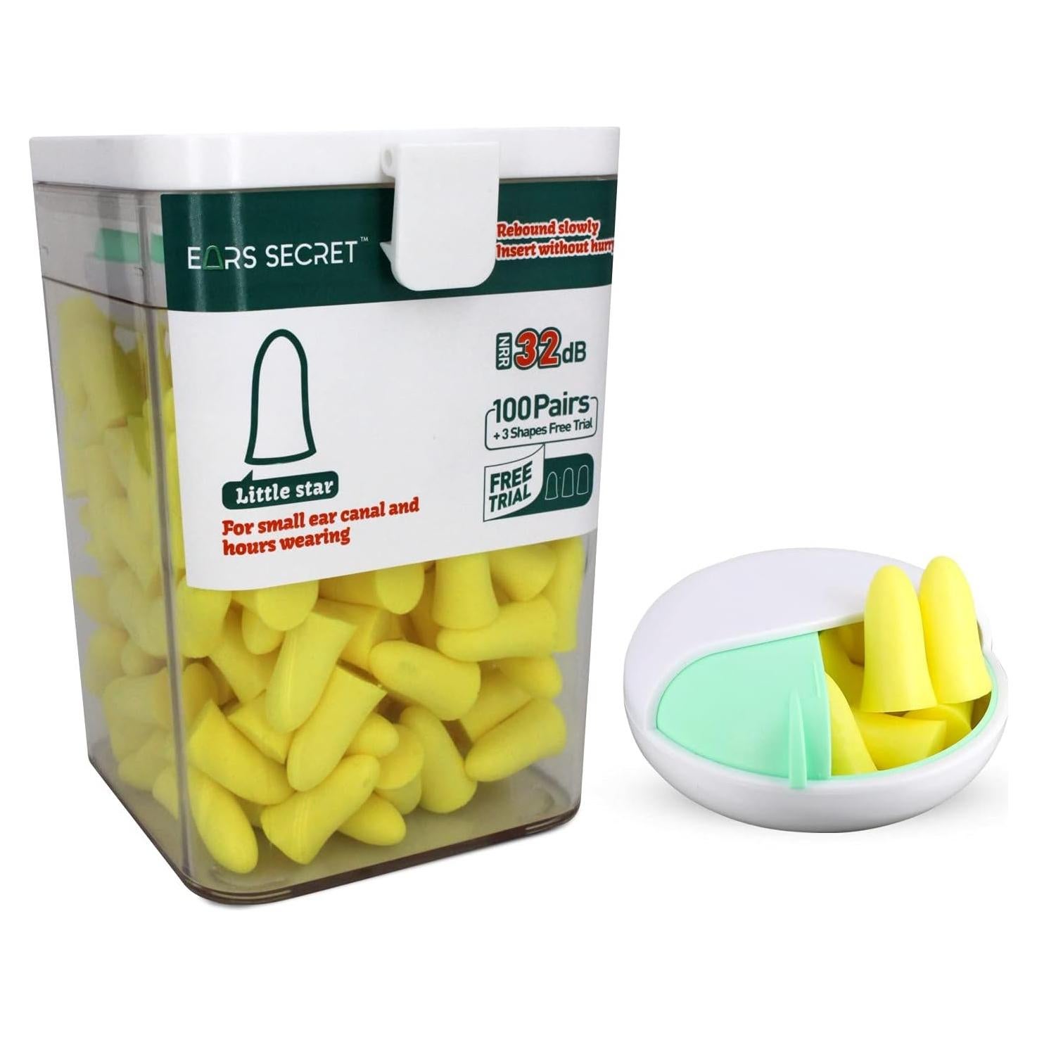 Tapones para oídos EARS SECRET 100 pares espuma suave 37dB