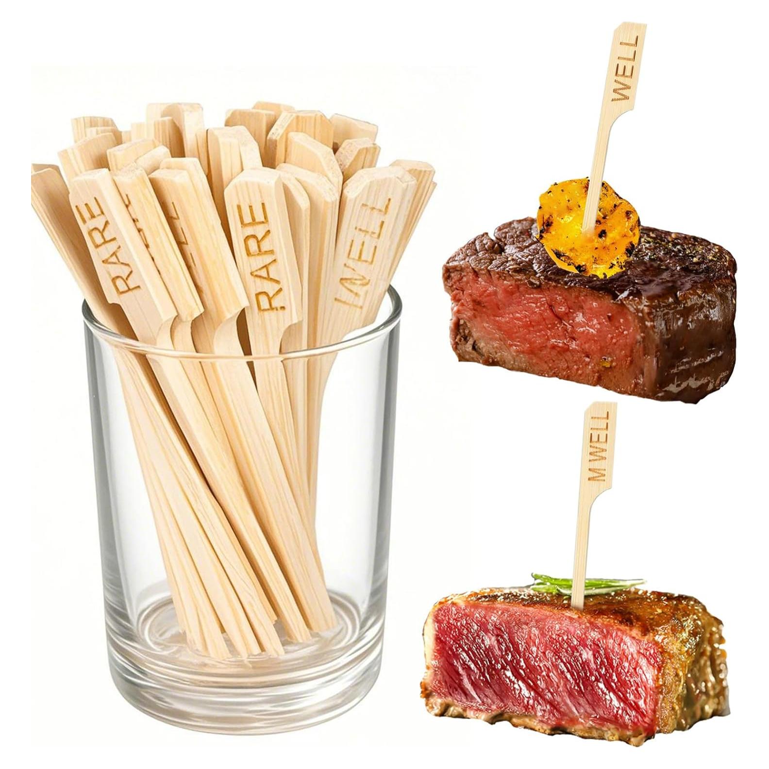 500 Marcadores de Cocción de Bambú PEOUWNES 8.89 cm BBQ