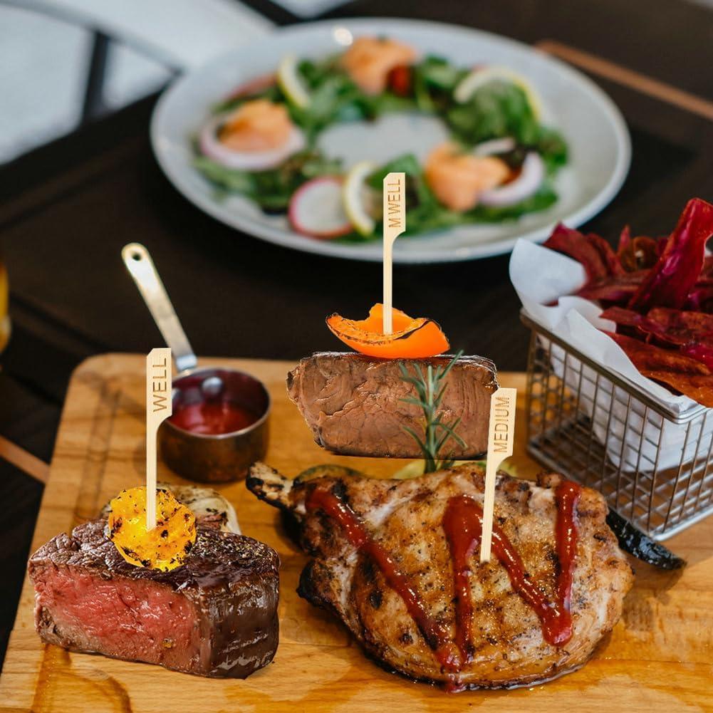 500 Marcadores de Cocción de Bambú PEOUWNES 8.89 cm BBQ