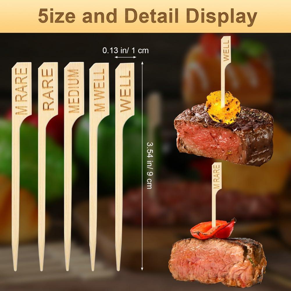 500 Marcadores de Cocción de Bambú PEOUWNES 8.89 cm BBQ