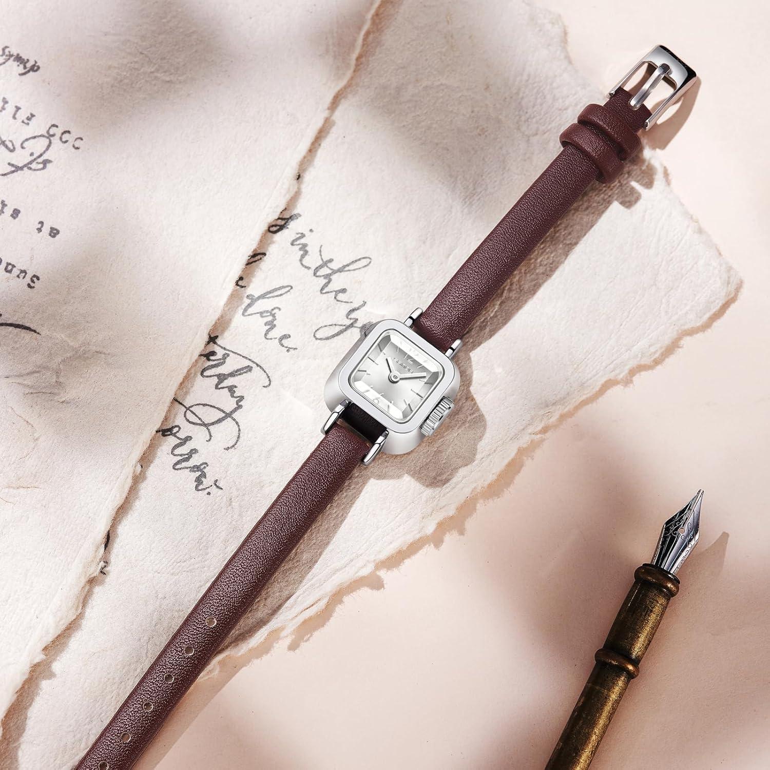 Reloj de Damas Findtime Cuadrado Vintage Correa Cuero