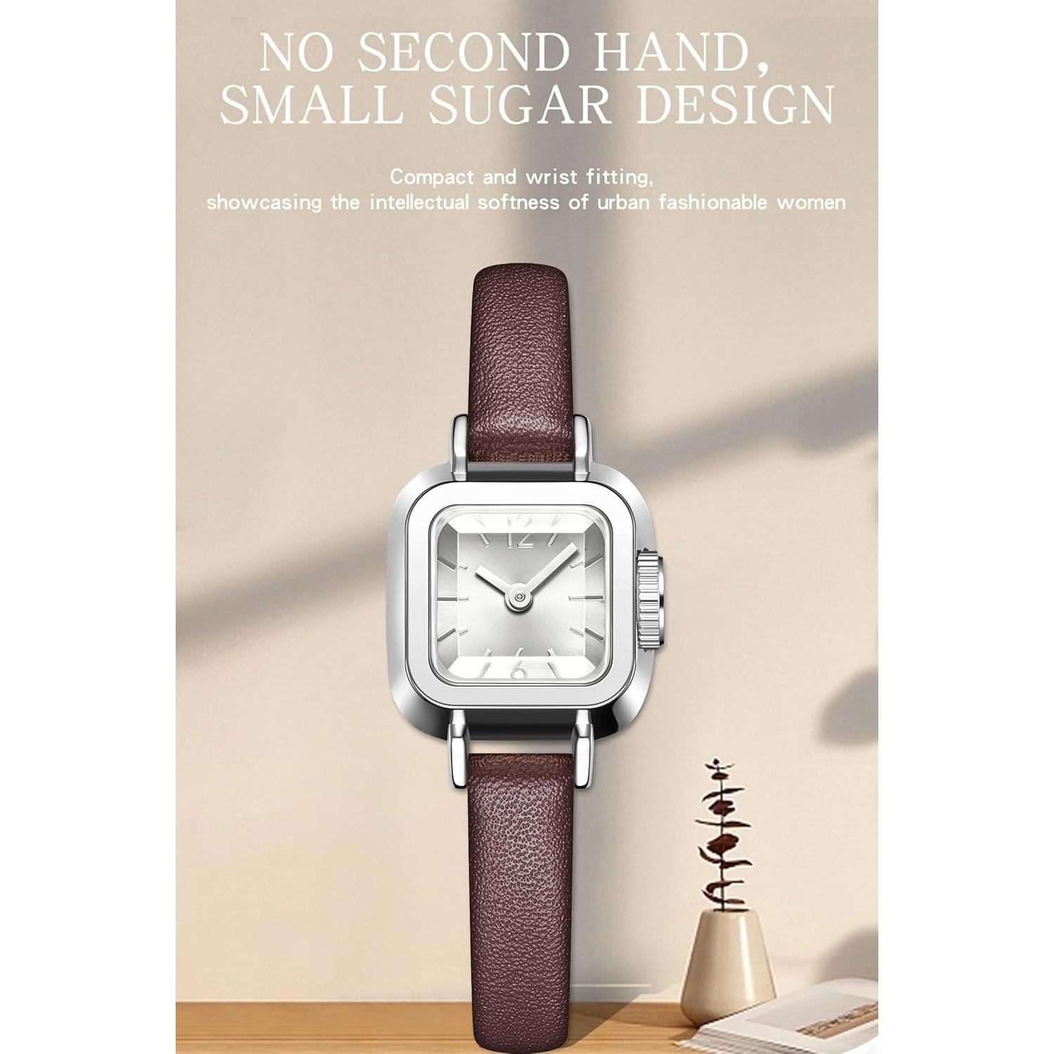 Reloj de Damas Findtime Cuadrado Vintage Correa Cuero