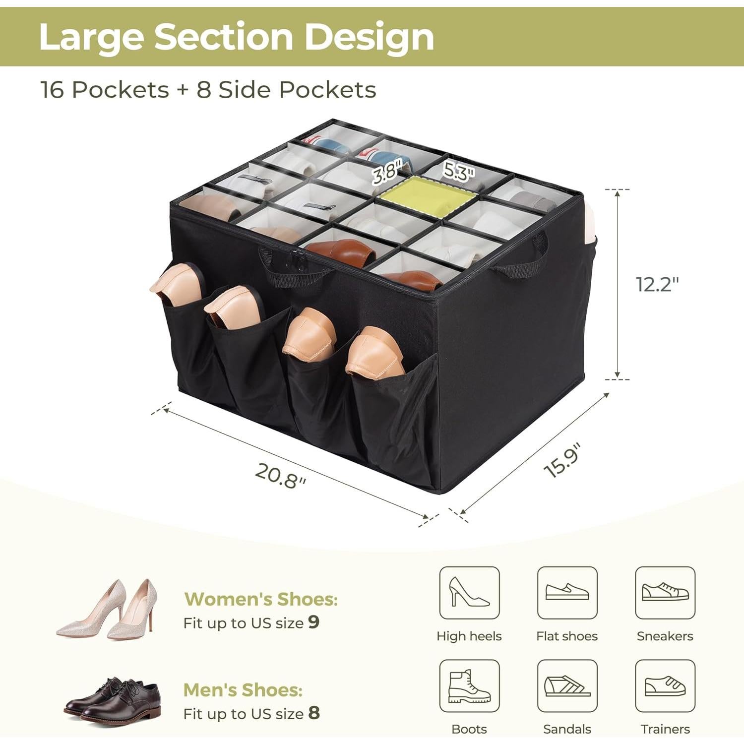 Organizador de Zapatos STORAGEIDEAS 16 Pares con Cubierta Transparente