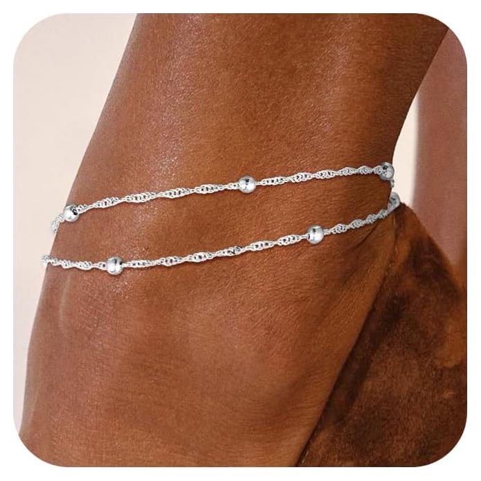 Tobilleras de Oro 14K y Plata de Ley para Mujeres - Joyería Chic