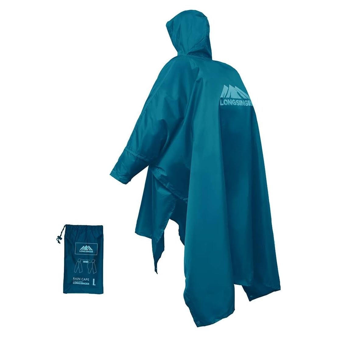 Poncho de Lluvia Impermeable Longsinger Adulto Azul 3 en 1