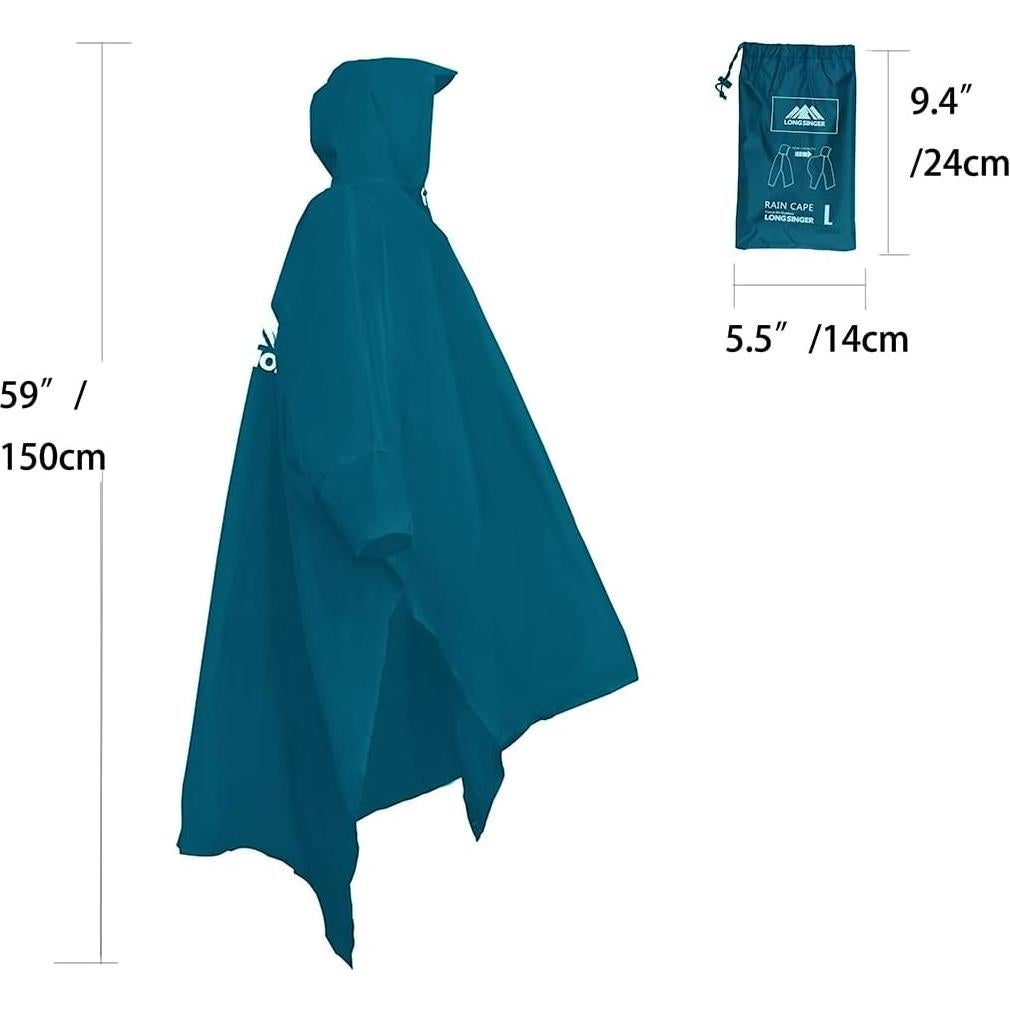 Poncho de Lluvia Impermeable Longsinger Adulto Azul 3 en 1