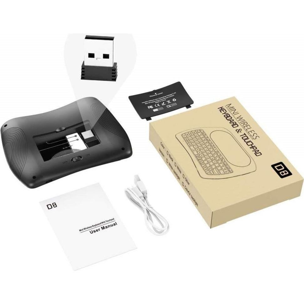 Teclado Inalámbrico Mini Dupad Story con Touchpad Retroiluminado