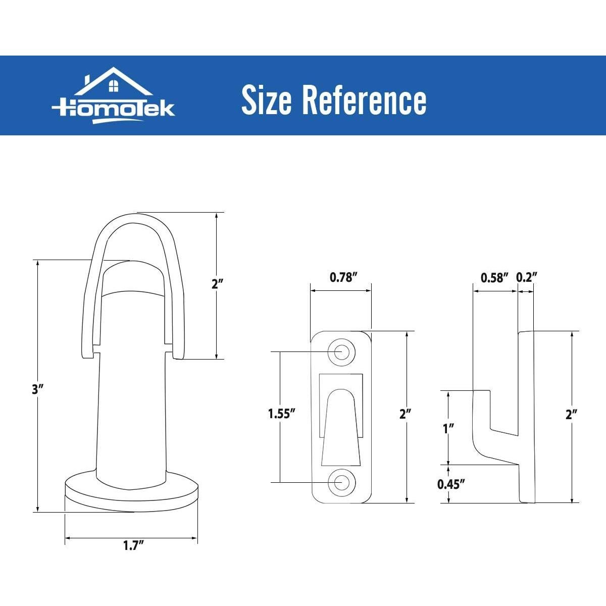 Gancho de Parada de Puerta HOMOTEK Negro 1 Paquete Alta Resistencia
