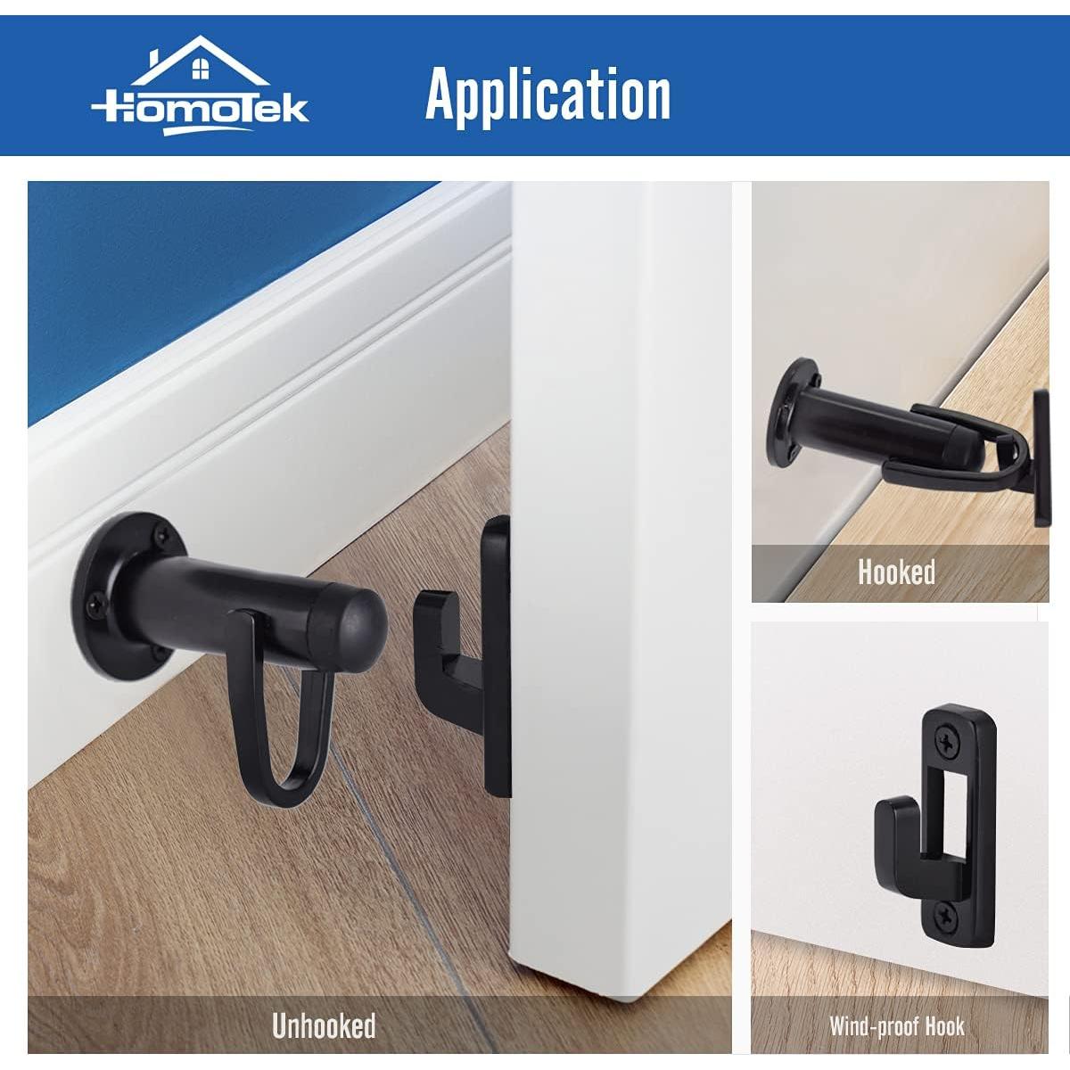Gancho de Parada de Puerta HOMOTEK Negro 1 Paquete Alta Resistencia