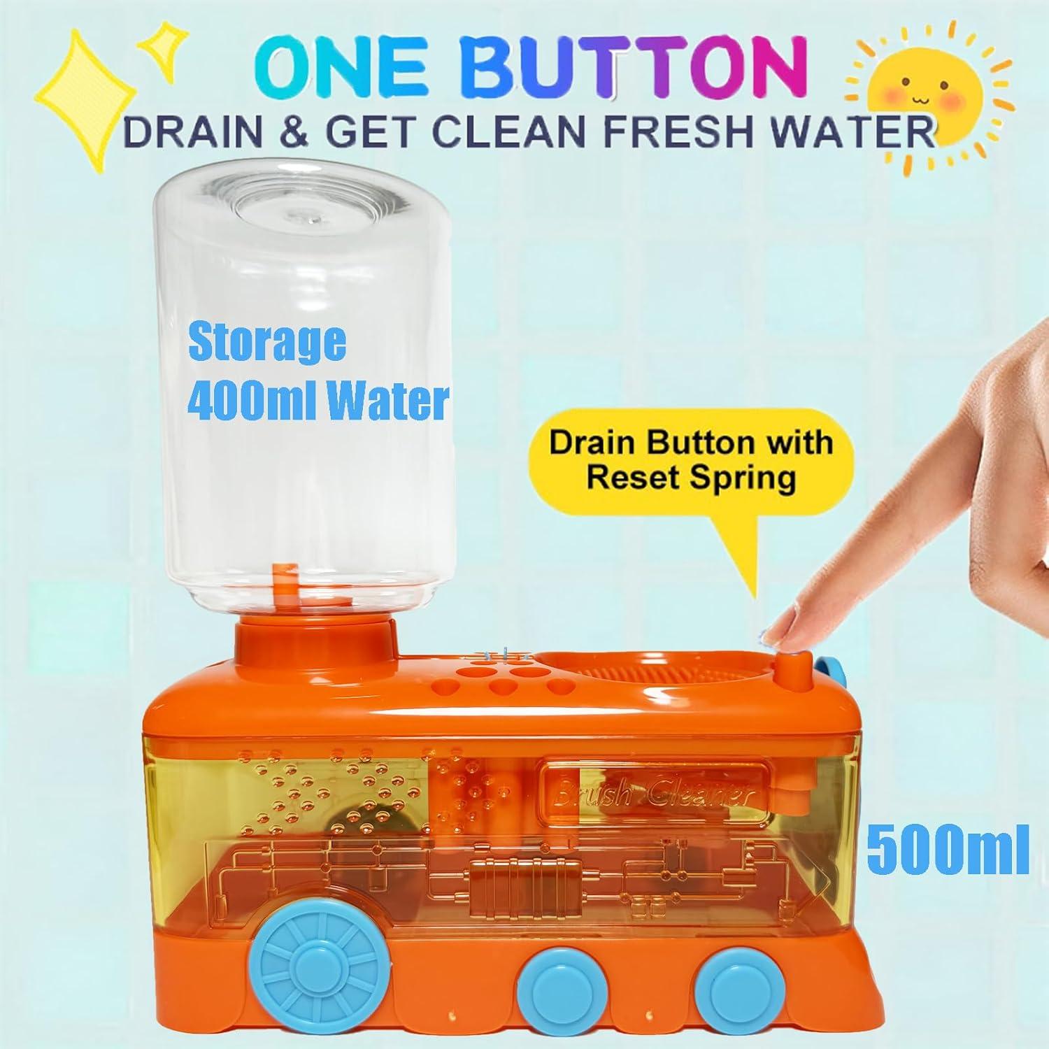 Limpiador de Pinceles WZWXXQ con Bandeja y Circulación de Agua 400ml