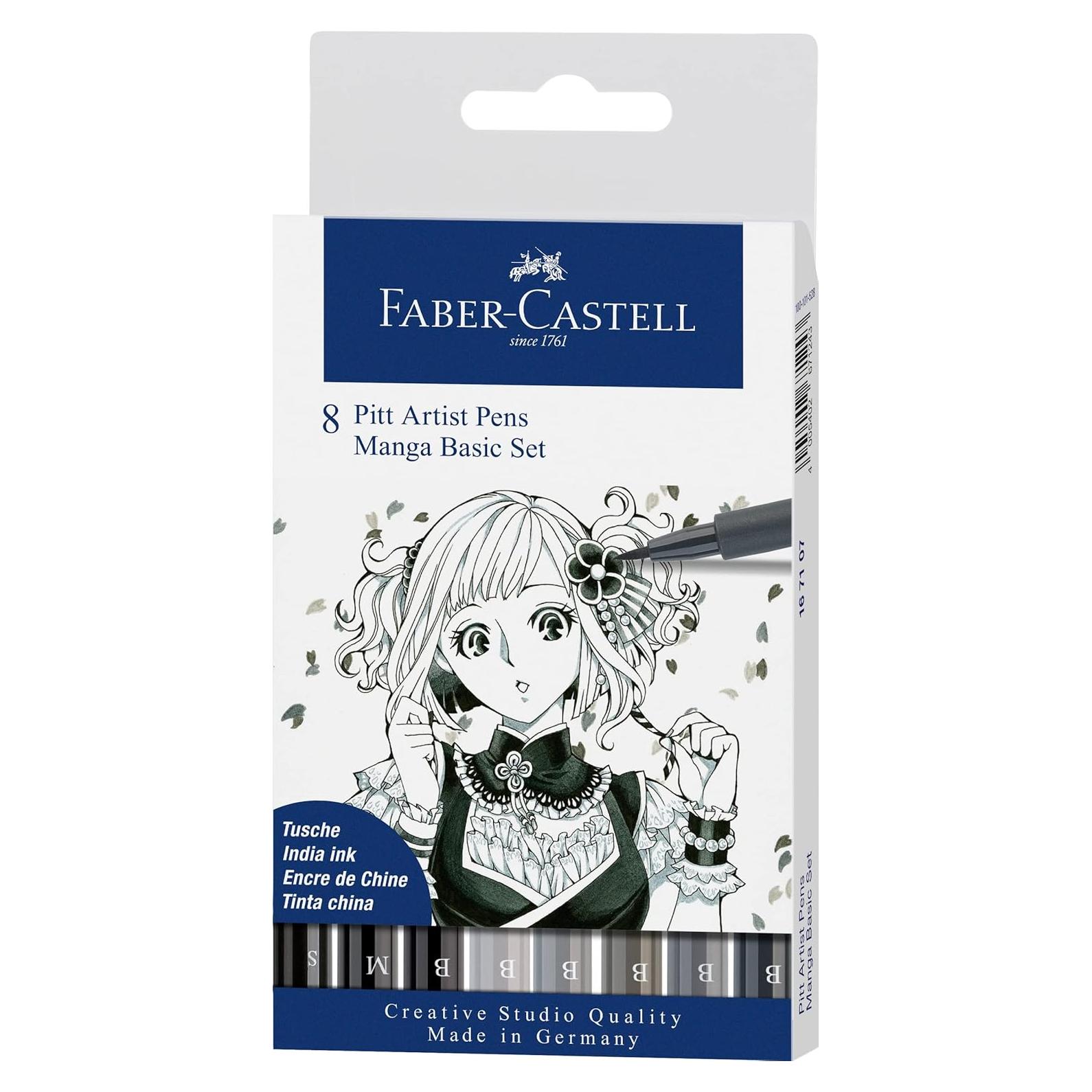 Plumas PITT Artista Faber-Castell Manga 8 Tonos Gris