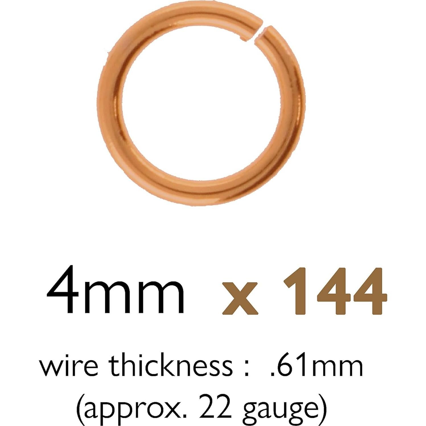 Anillas Abiertas The Beadsmith 4mm Cobre 144 Piezas 22 Gauge
