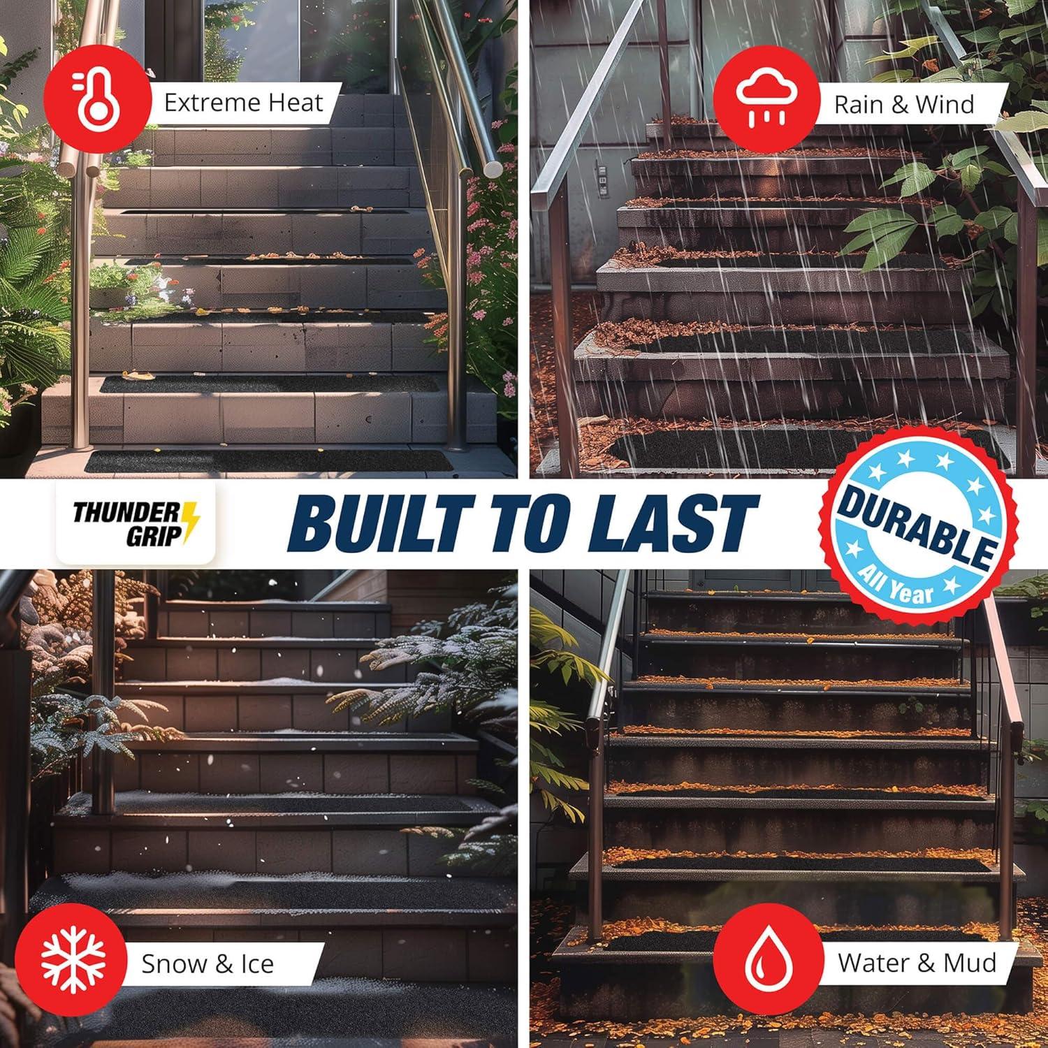 Peldaños Antideslizantes Thunder Grip 61 cm x 10 cm - Paquete de 8