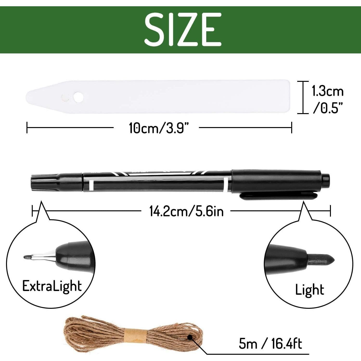 Etiquetas de Jardín Whaline 200 Pcs Blancas 10 CM Impermeables