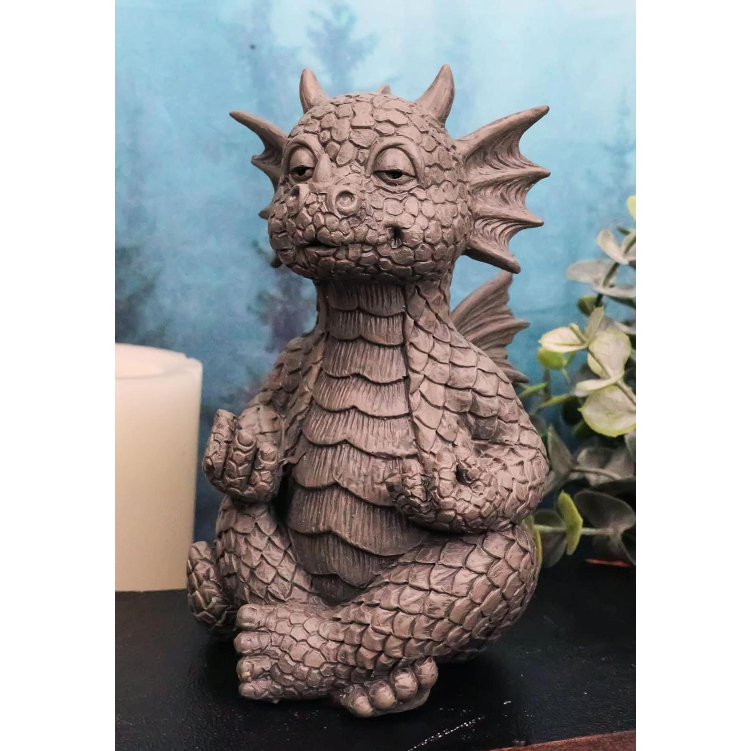 Estatua de Dragón Meditador Ebros 12.7 cm Resina Decorativa