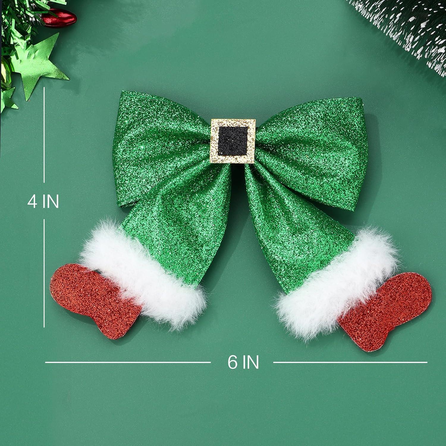 Lazo de Pelo Navideño Brillante Beleki Verde y Rojo