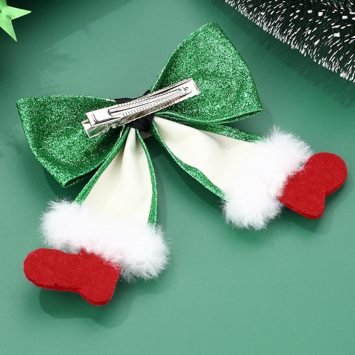 Lazo de Pelo Navideño Brillante Beleki Verde y Rojo
