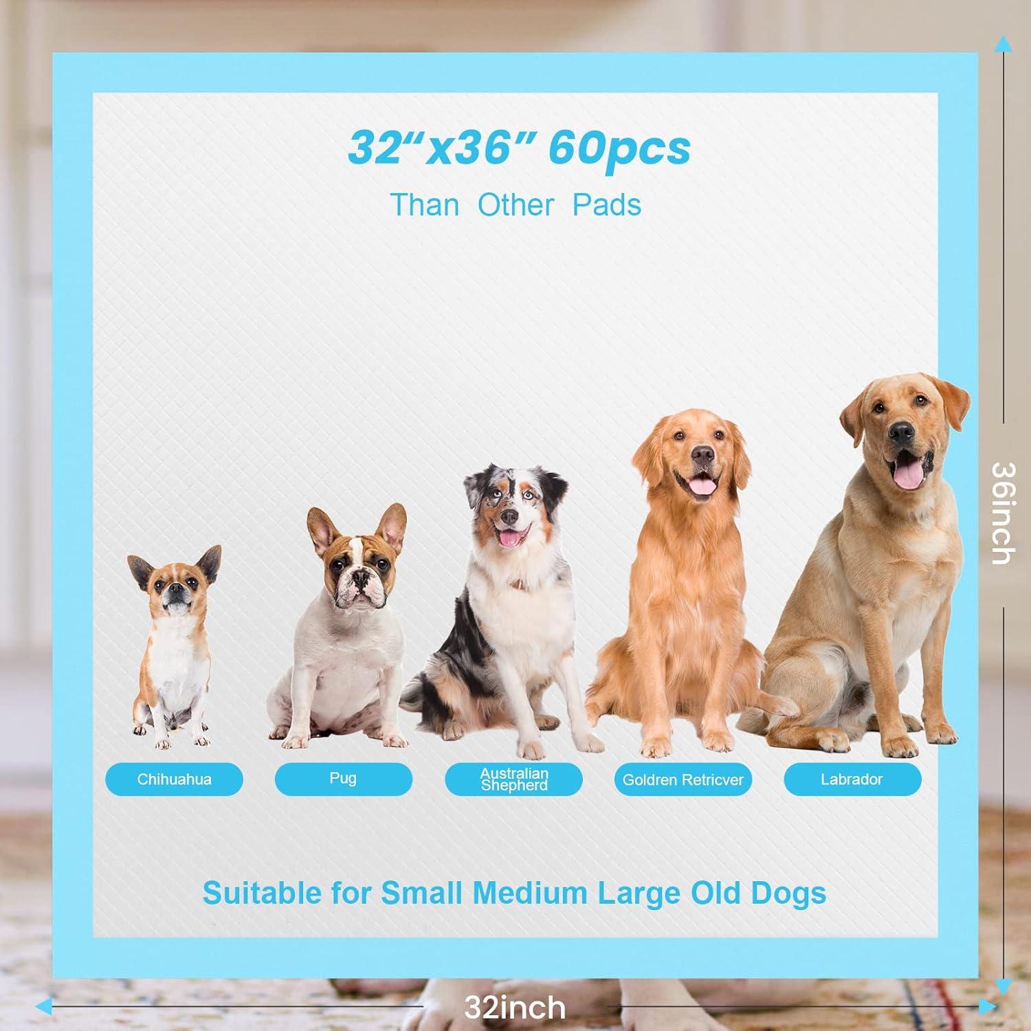60 Almohadillas Desechables para Perros SUGUNING 81x91 cm Absorbentes