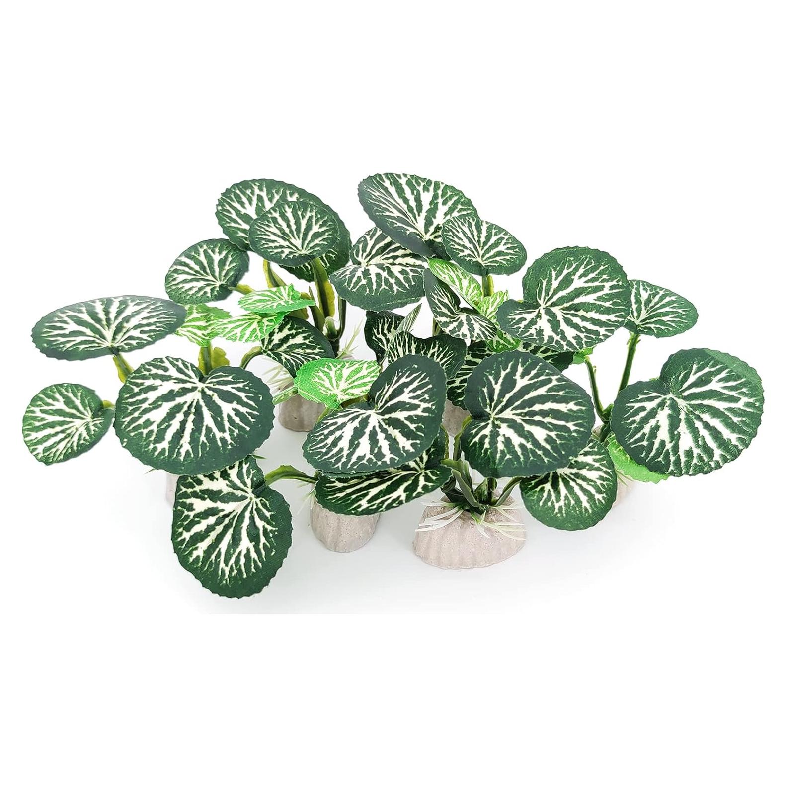 6 Plantas de Acuario Vtapliea de Seda Plástica Verde 5.08 cm