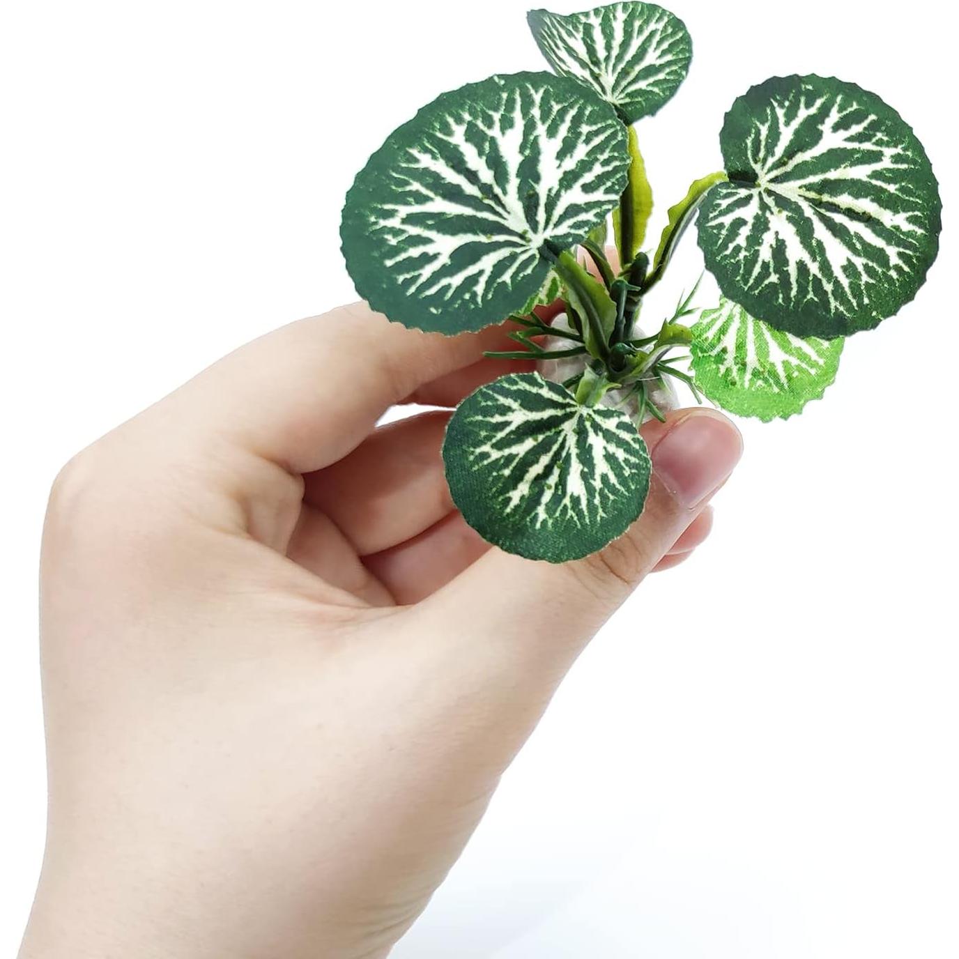 6 Plantas de Acuario Vtapliea de Seda Plástica Verde 5.08 cm