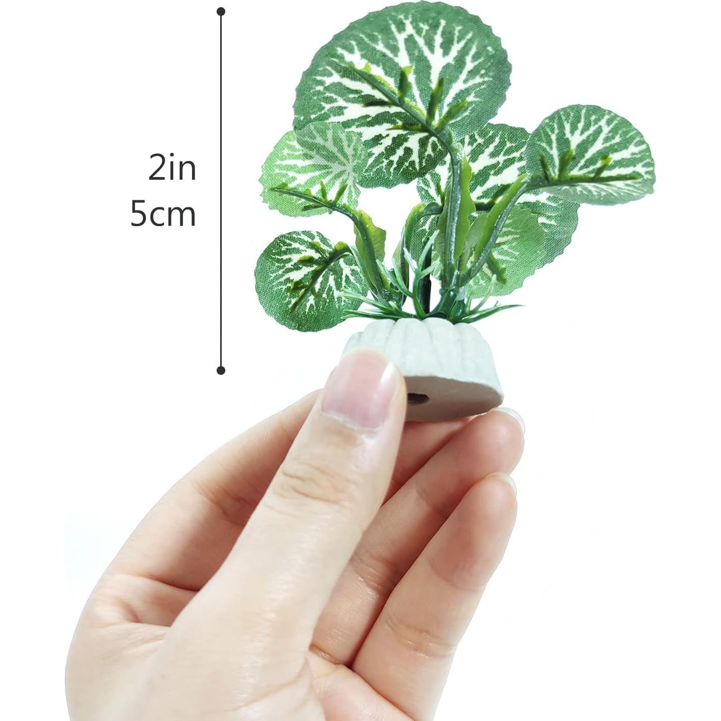 6 Plantas de Acuario Vtapliea de Seda Plástica Verde 5.08 cm