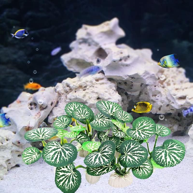 6 Plantas de Acuario Vtapliea de Seda Plástica Verde 5.08 cm
