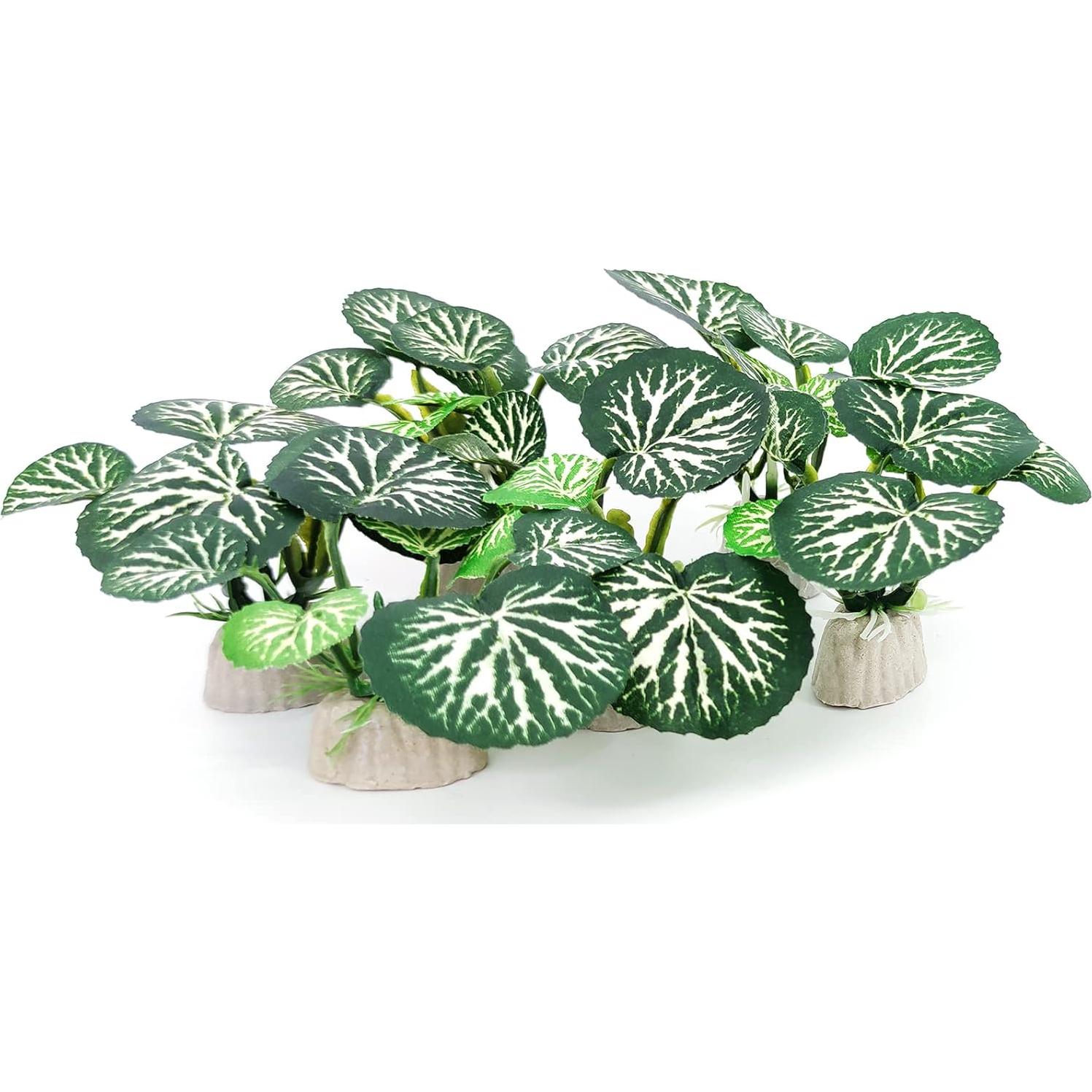 6 Plantas de Acuario Vtapliea de Seda Plástica Verde 5.08 cm