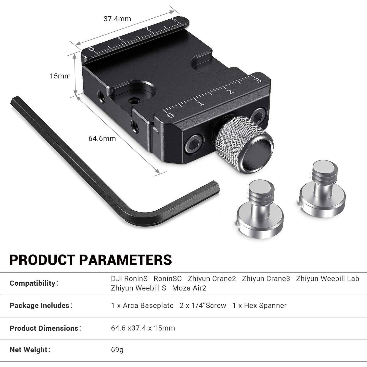 Abrazadera Rápida PequeñoRig DBC2506 para Gimbal DSLR