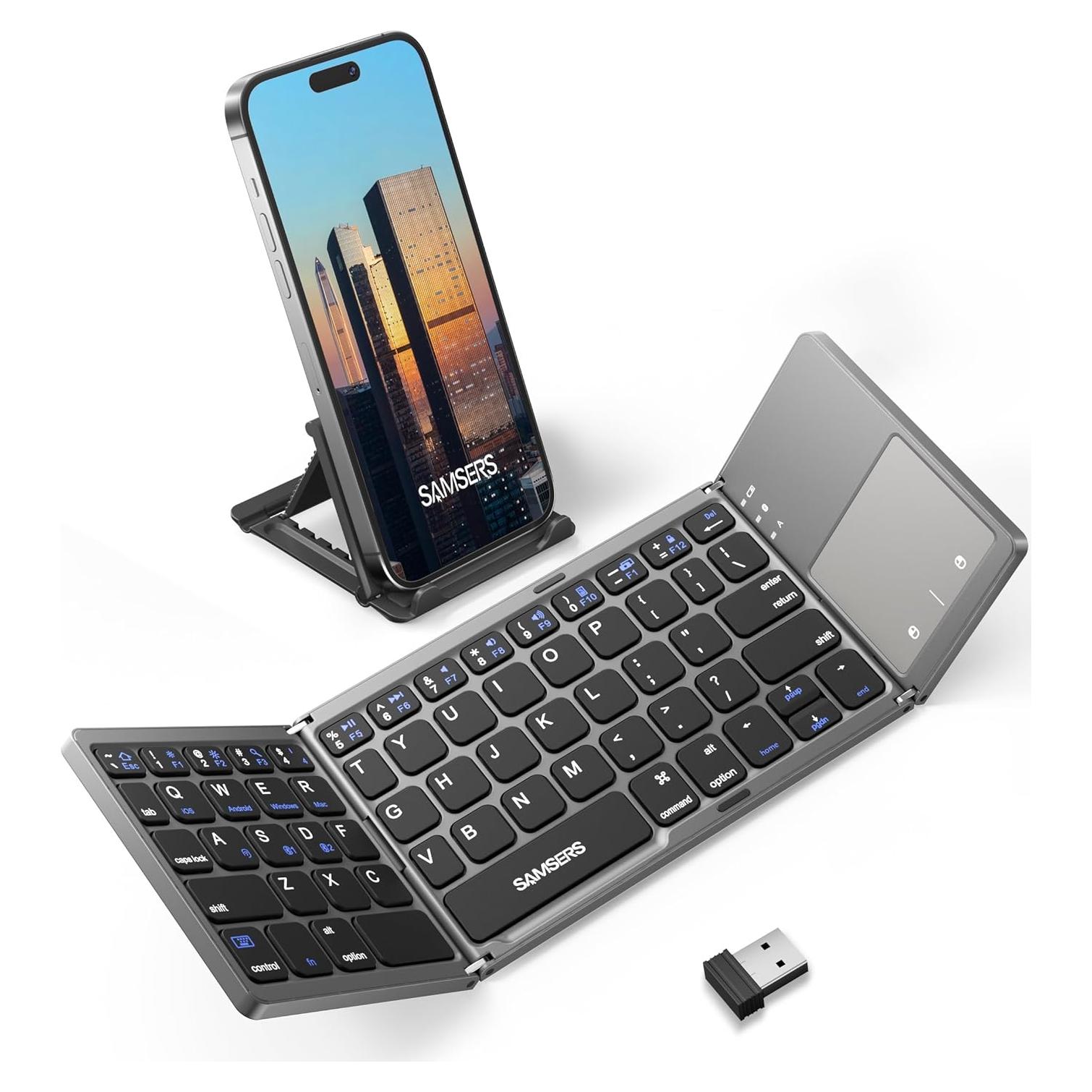 Teclado Bluetooth Plegable Samsers con Touchpad y Soporte