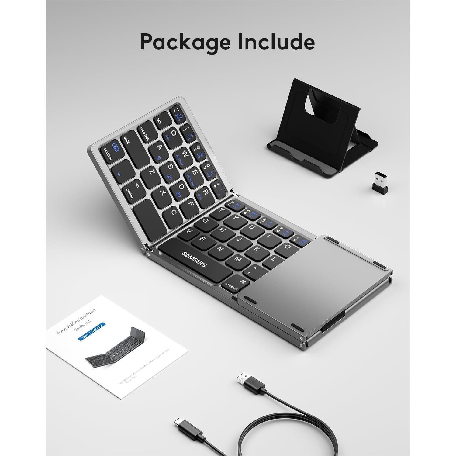 Teclado Bluetooth Plegable Samsers con Touchpad y Soporte