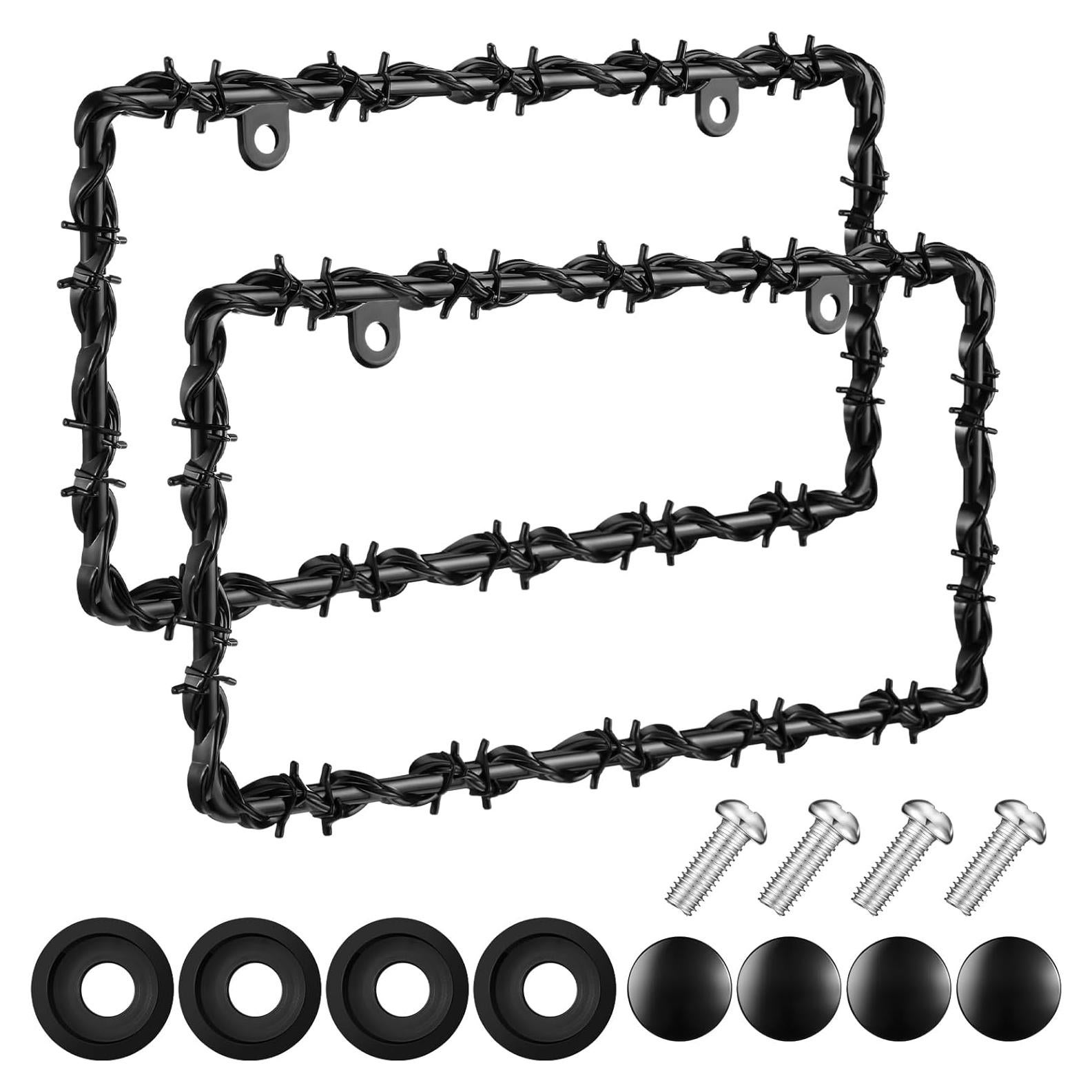 2 Marcos de Placa de Licencia Universal MorningRo Negro