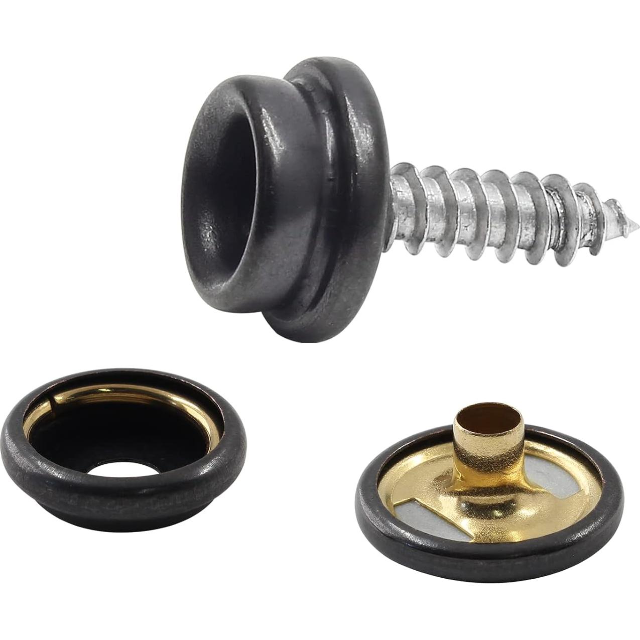 Kit 90 Tornillos de Acero Inoxidable Moicstiy 15mm Negro