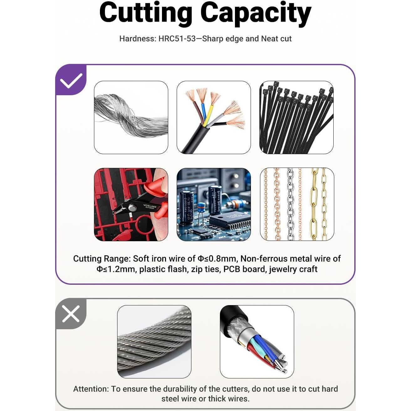 Cortador de Alambre VCELINK 5" Precisión Rojo para Joyería