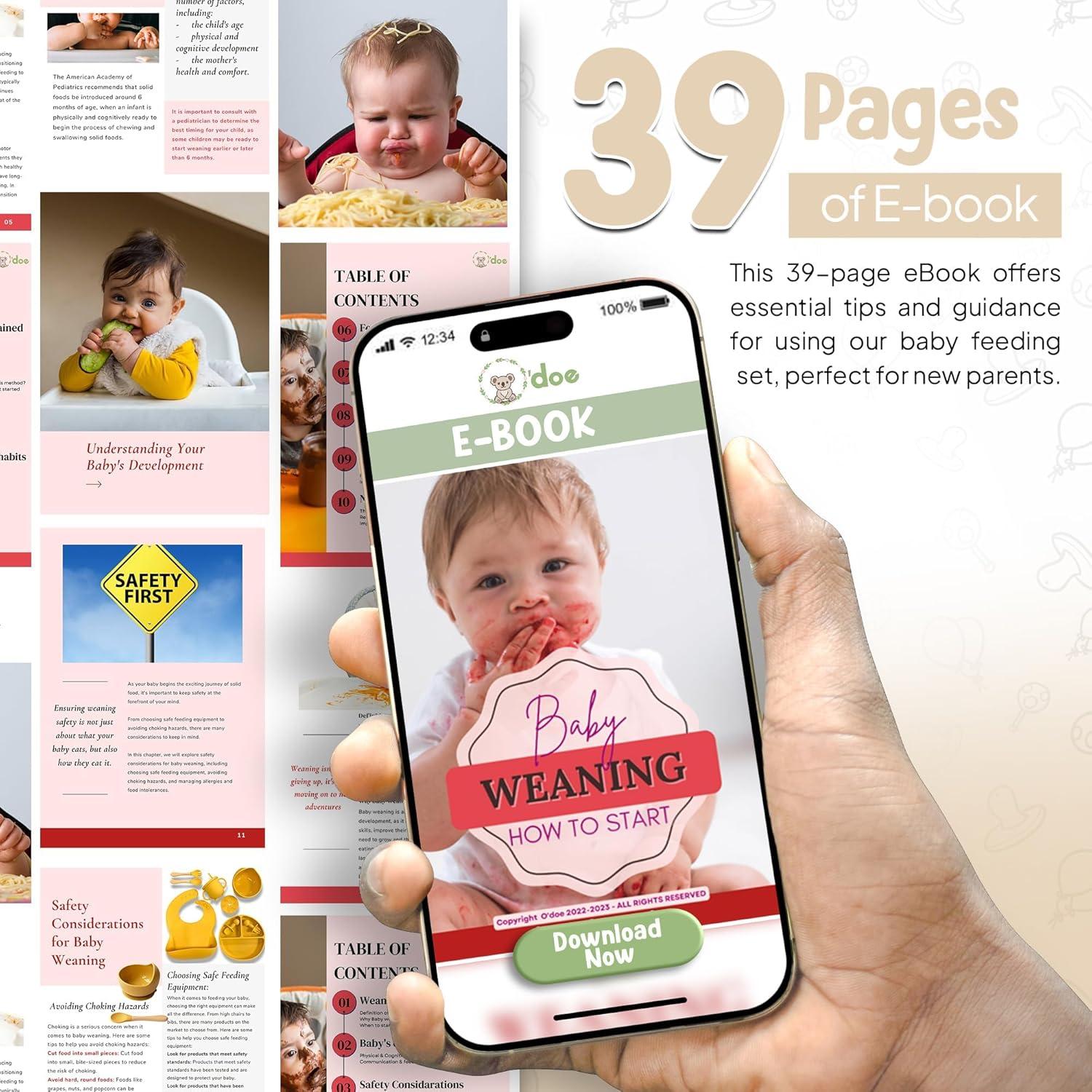 Juego de Alimentación O'doe 15 Piezas Silicona Bebé