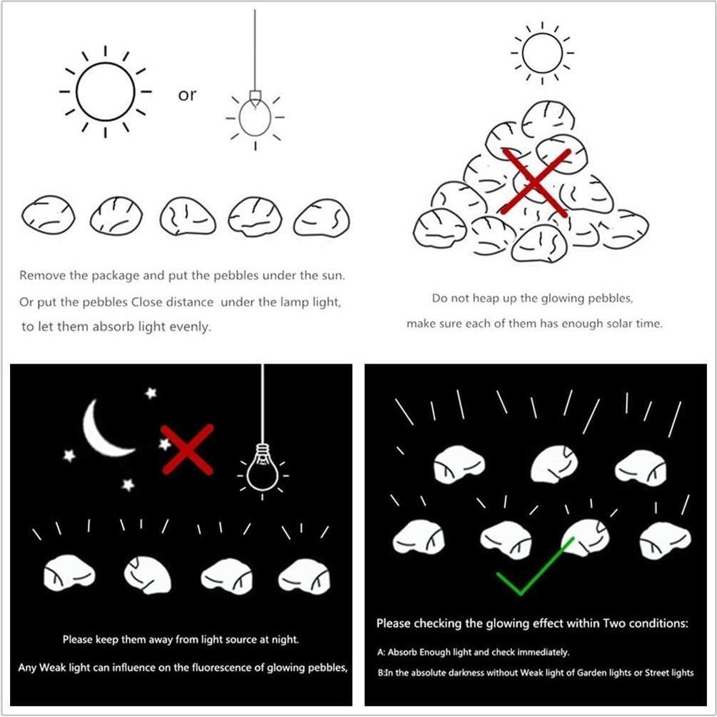 Guijarros Brillantes en la Oscuridad Hayodo - Azul 100 Pcs